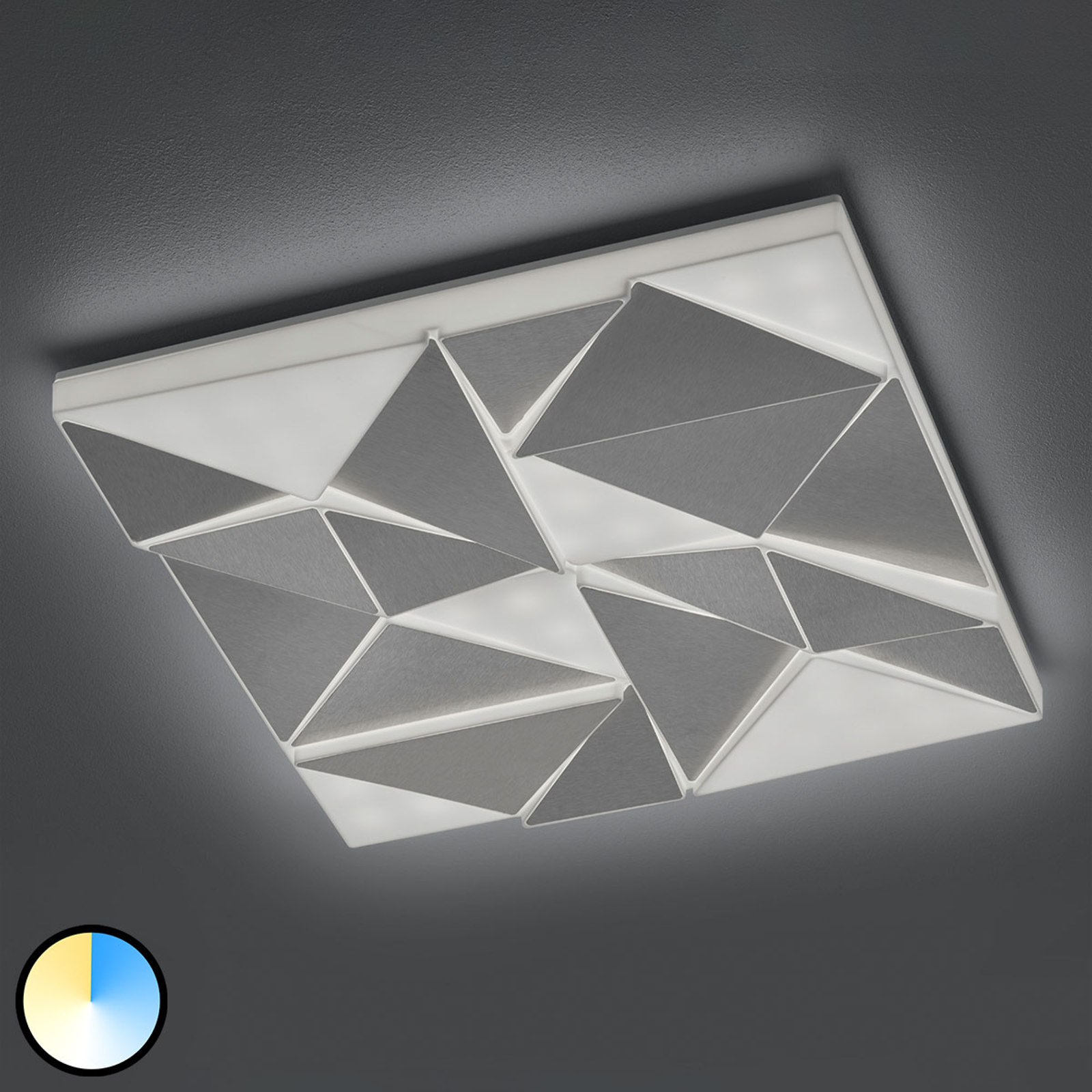 LED-kattovalaisin Trinity yövalolla, 60x60 cm