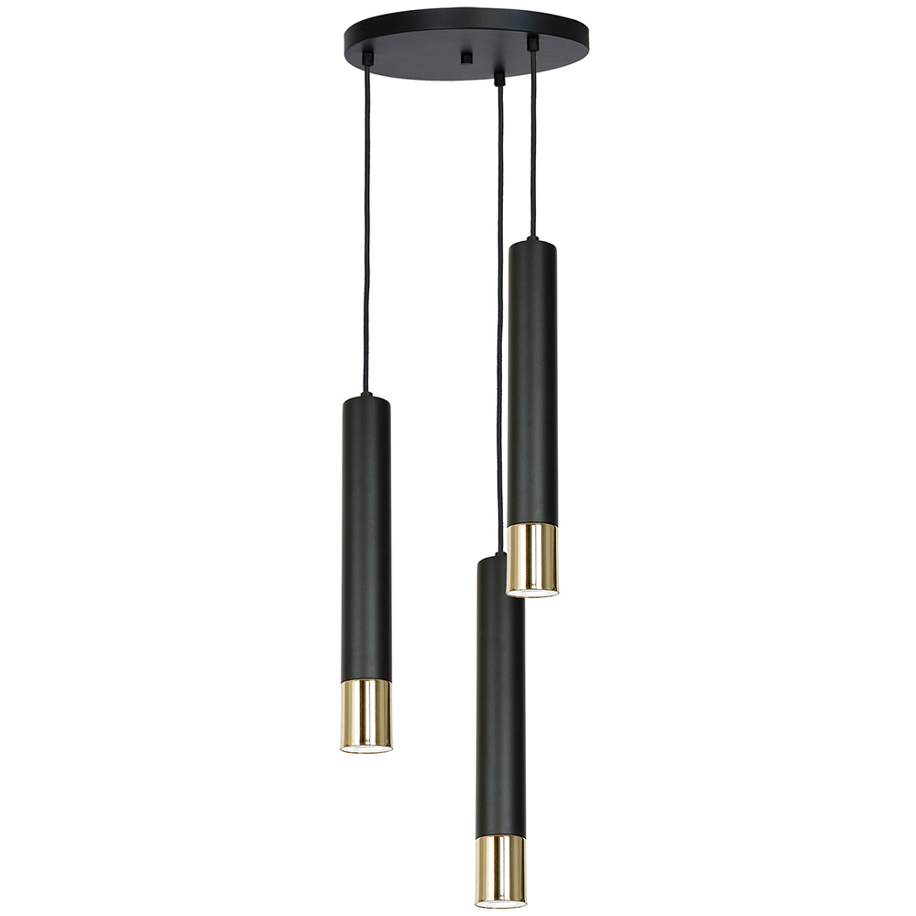 Riippuvalaisin Nest 3-lamp. pyöreä musta/kulta