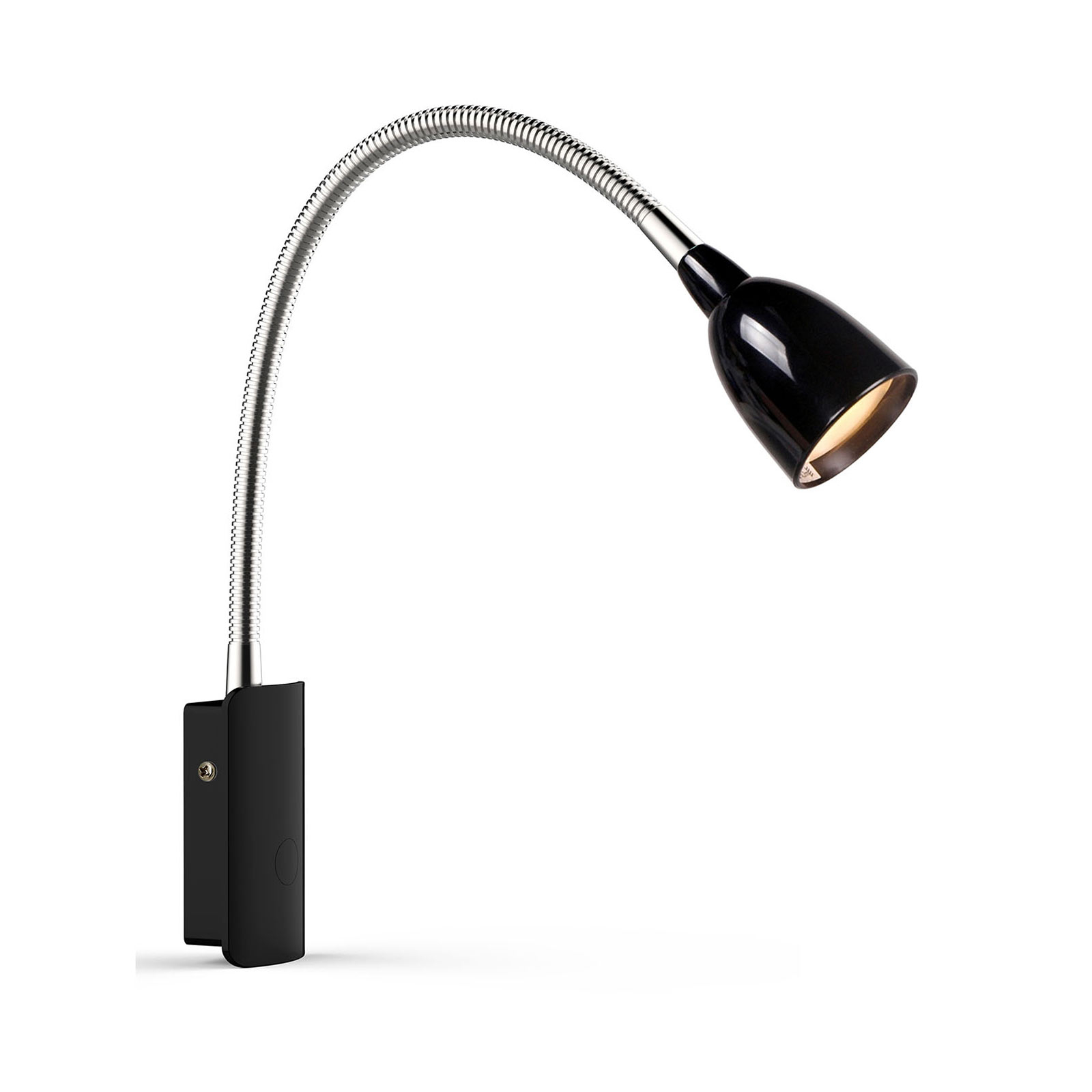 LED-seinävalaisin Tulip pistokejohdolla, musta