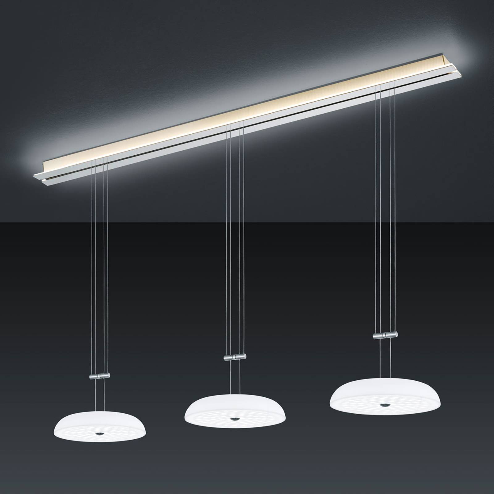 BANKAMP Strada Vanity riippuvalo, 3-lamp., 155 cm