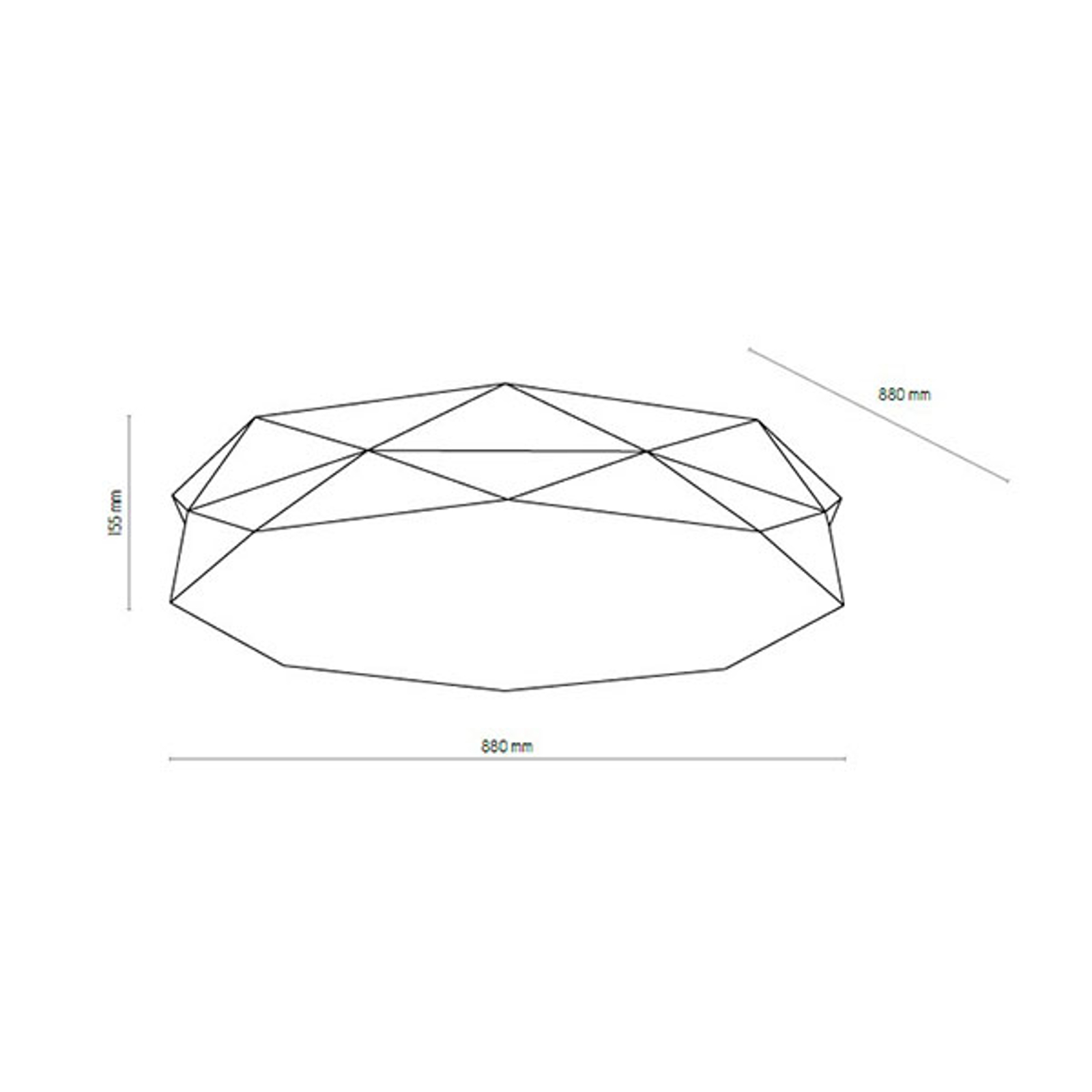 Kattovalaisin Kantoor New, Ø 88 cm, musta