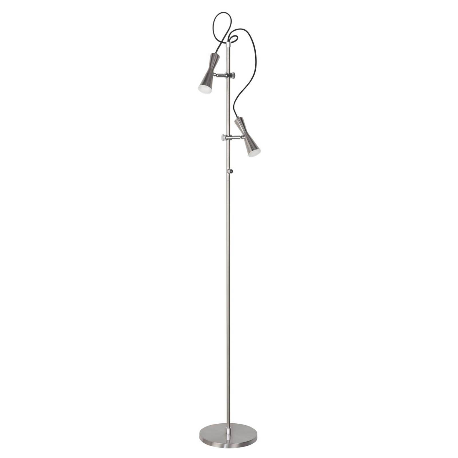 Tyylikäs LED-lattiavalaisin Move, 2-lamp., nikkeli