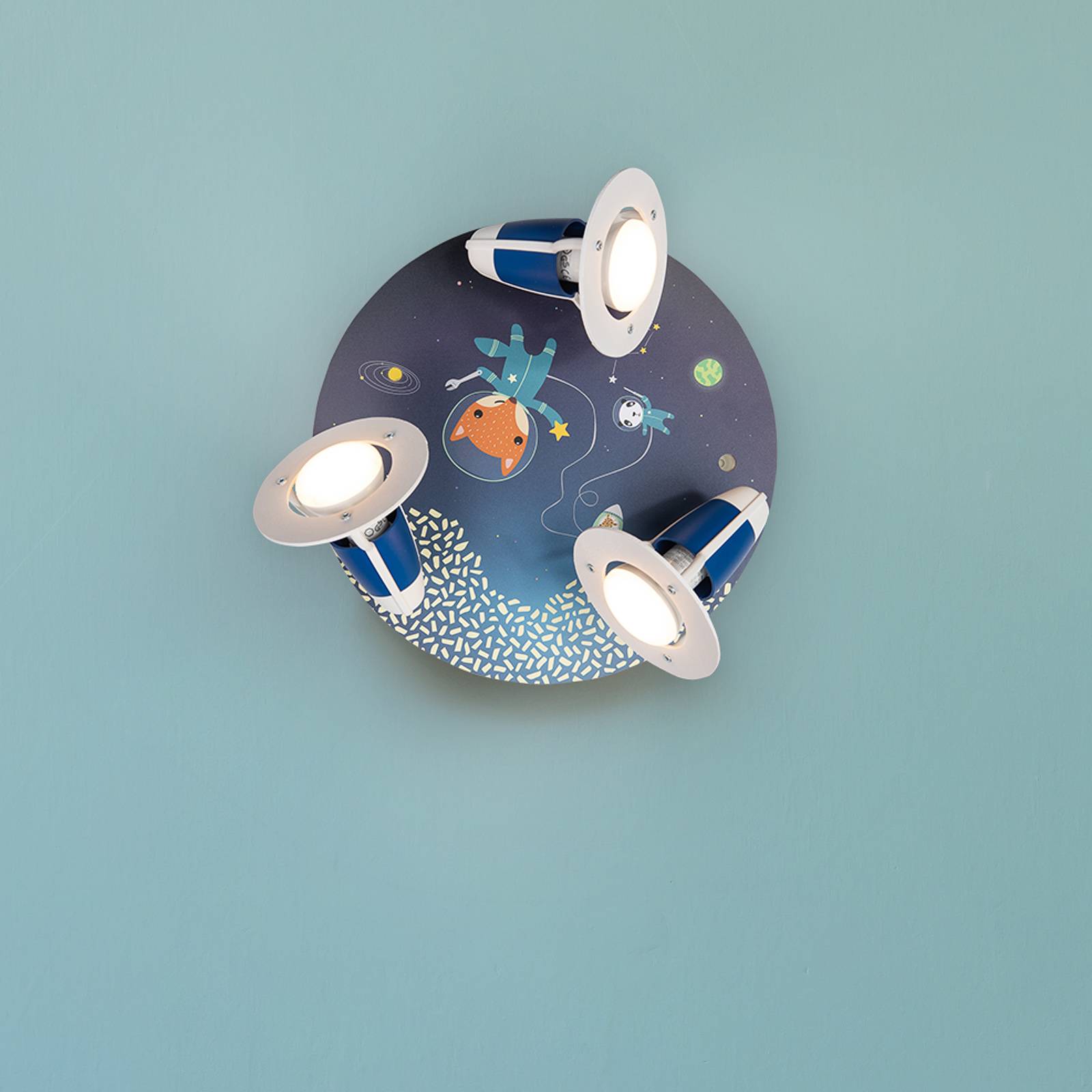 Kattovalaisin Space Mission, sininen, pyöreä