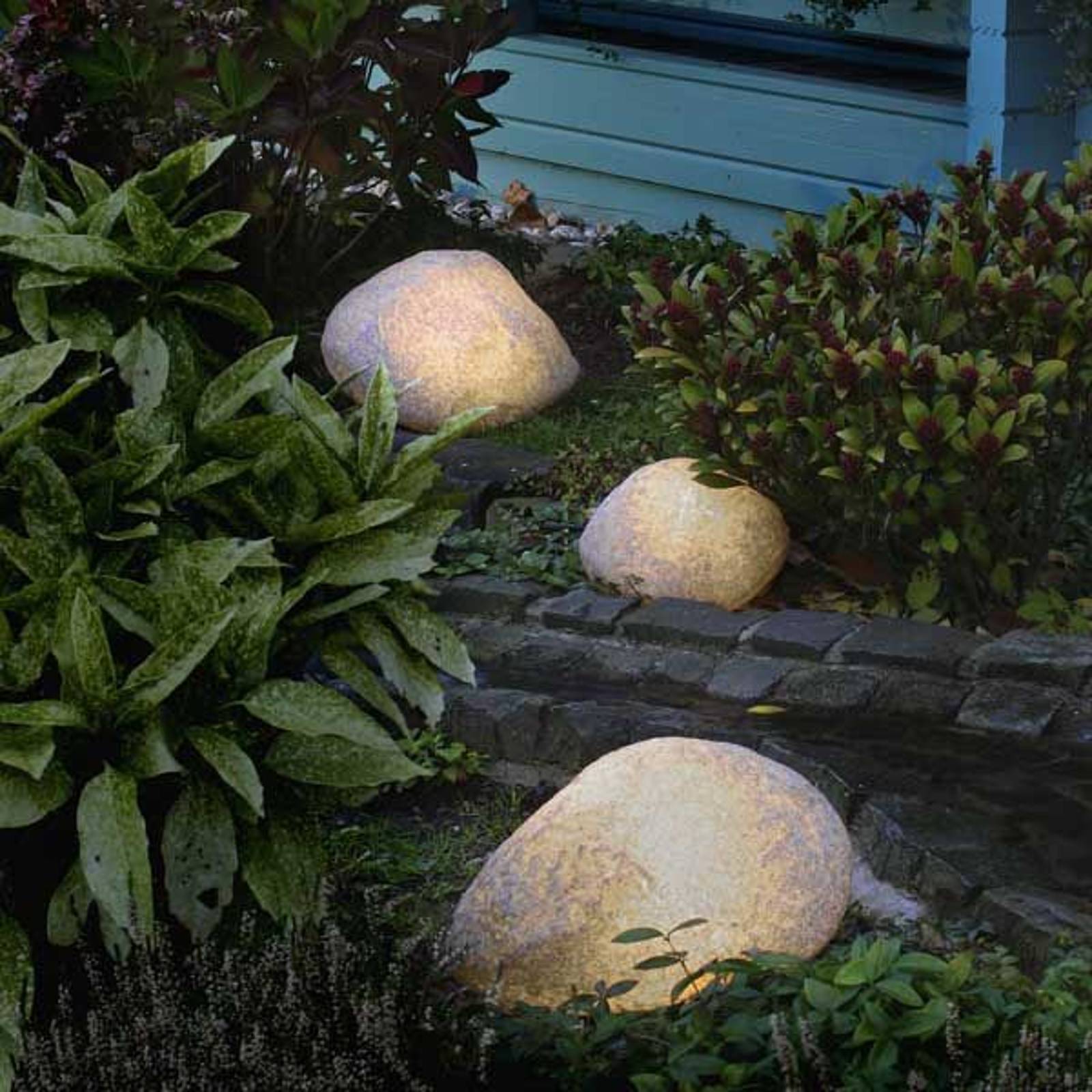 Kivivalaisimet kumialustalla graniitti 47 cm