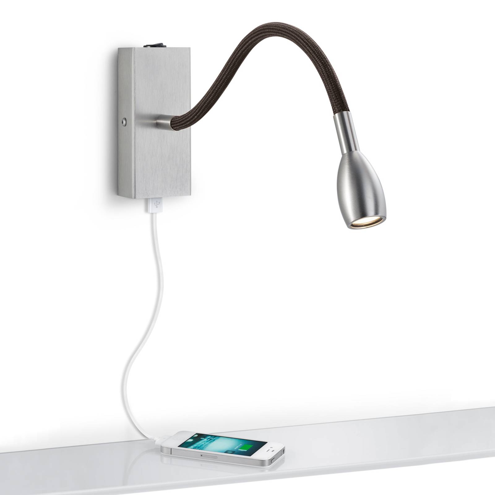 LED-seinävalaisin Milos USB-latausliitännällä