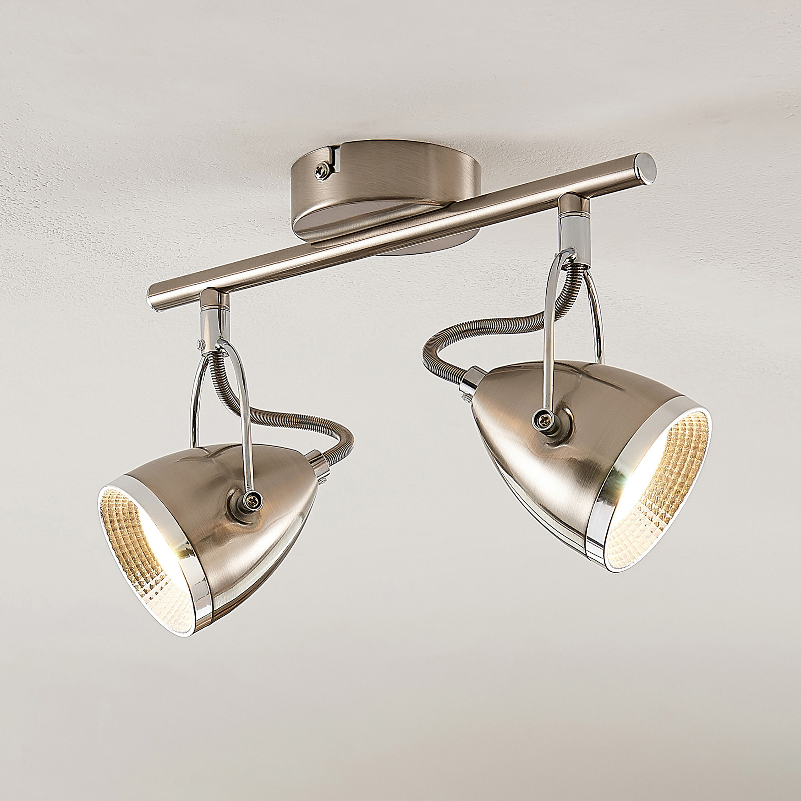 Lindby Jadon LED -kattovalaisin nikkeli, 2-lamp.