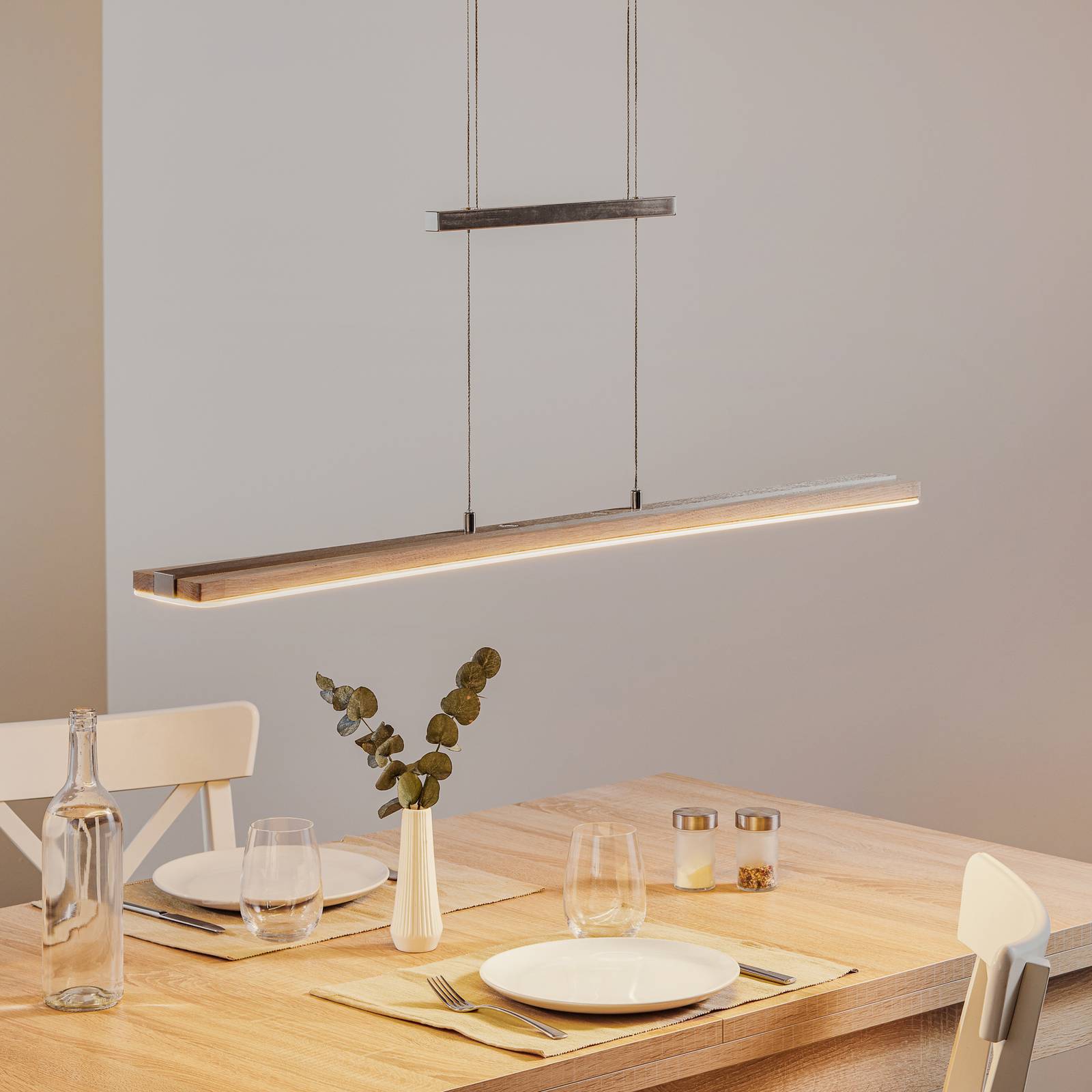 LED-riippuvalaisin Panama, kalkittu tammi