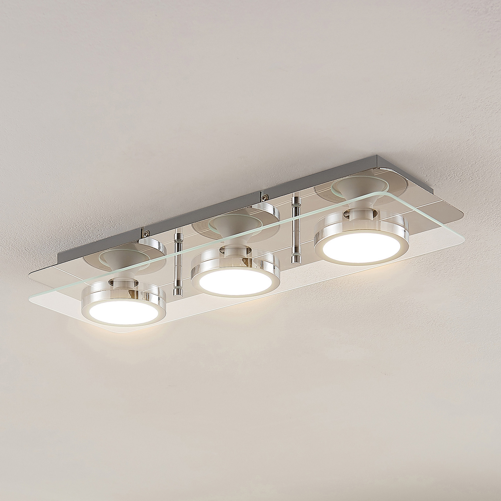 Lindby Gabryl LED -kattovalaisin 3-lampp. pitkä