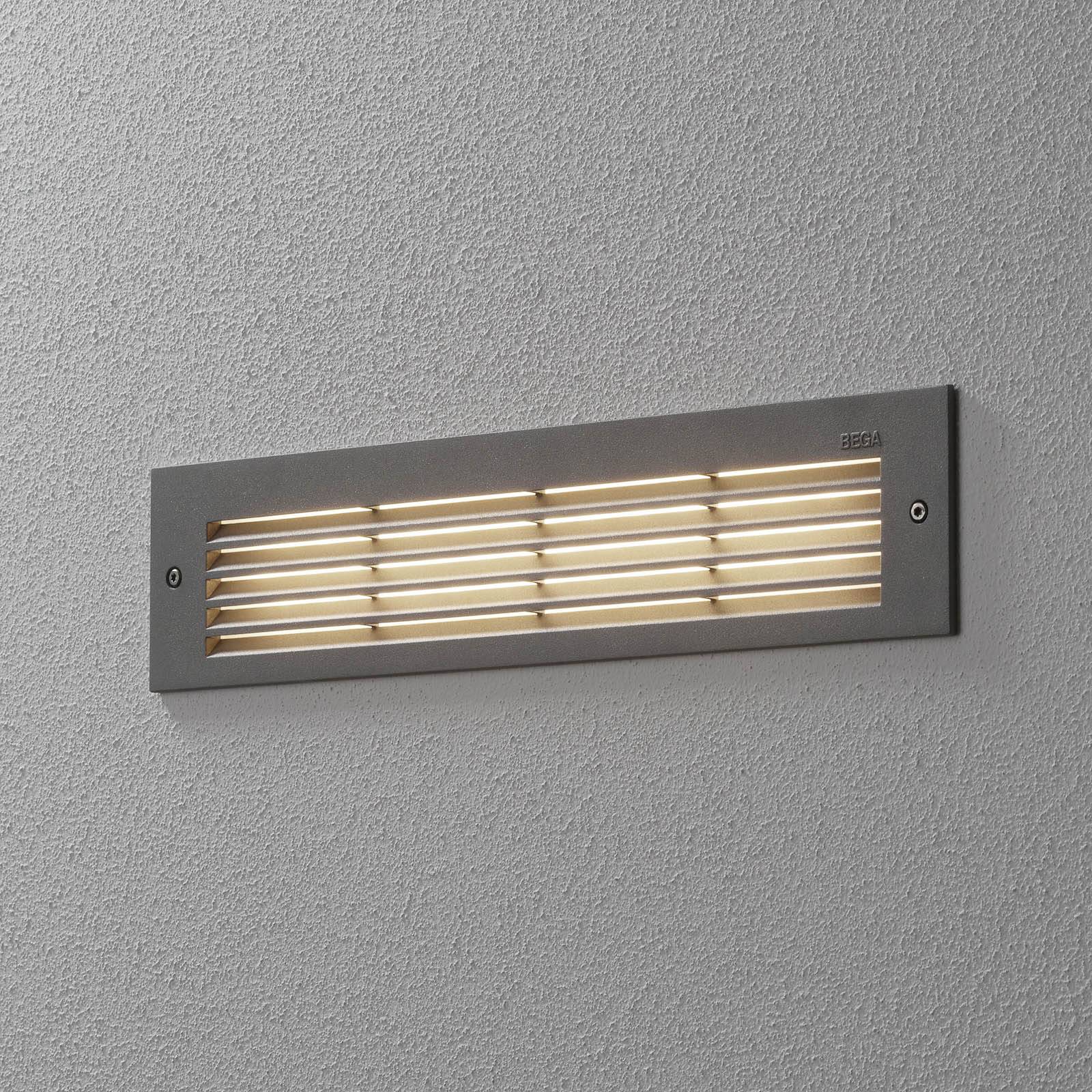 BEGA 33019 LED-seinäuppovalo 3000K hopea 32 cm