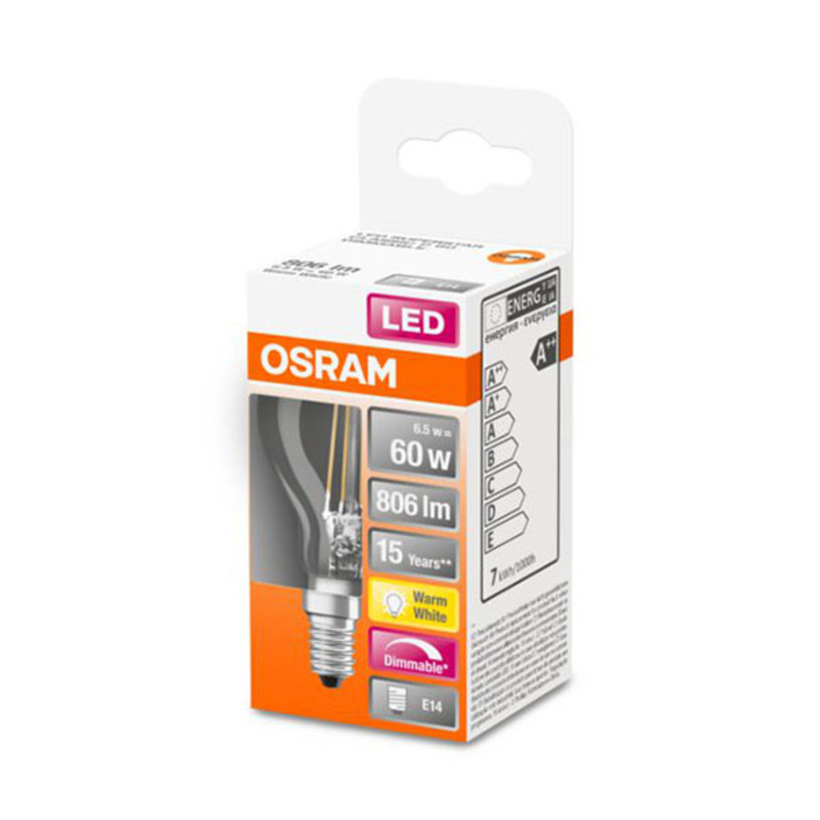OSRAM-LED-golfpallolamppu E14 6,5W Superstar 827