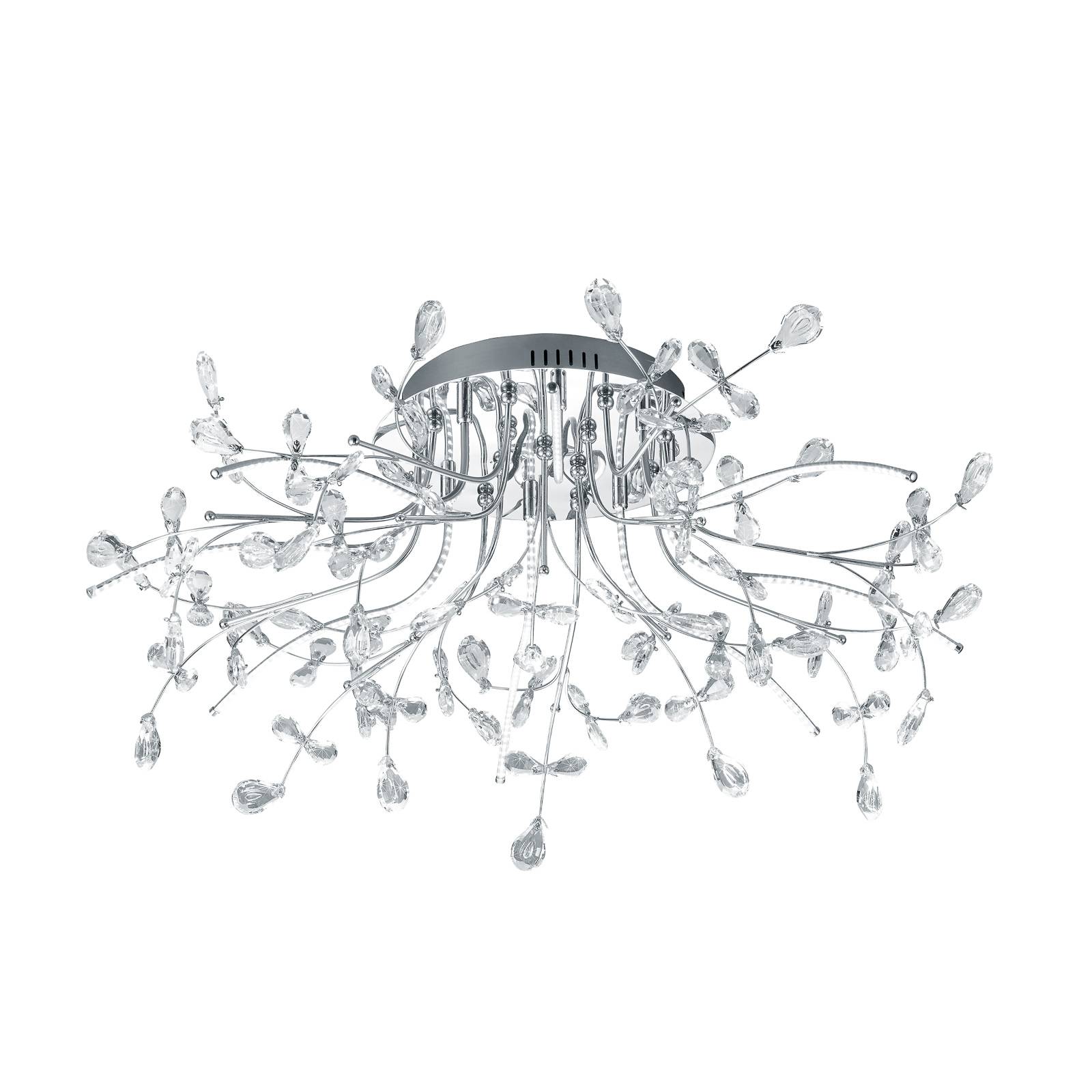Krominkiiltävä LED-kattovalaisin Crystal, 77cm