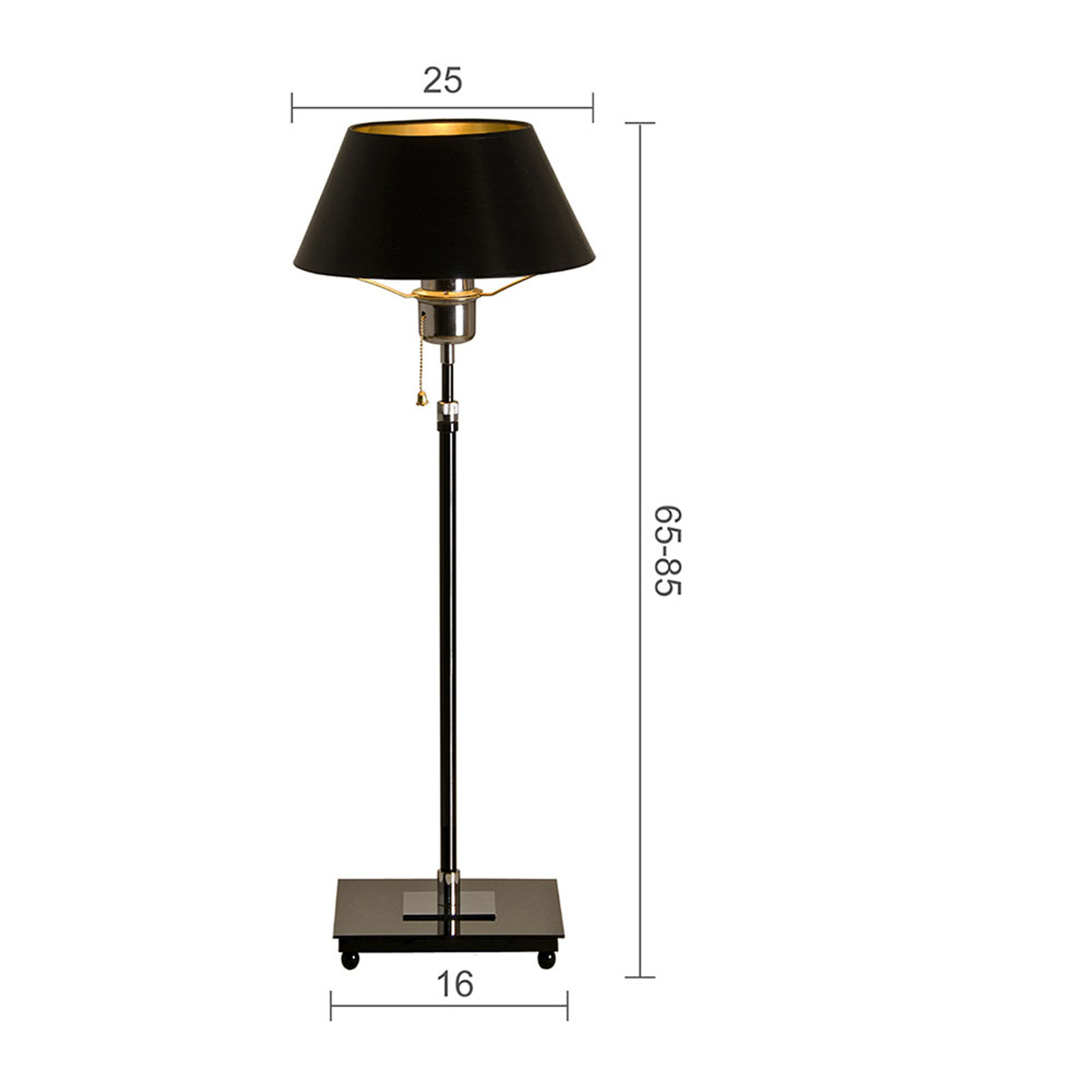 Menzel Antos AF4125 -pöytälamppu, musta varjostin