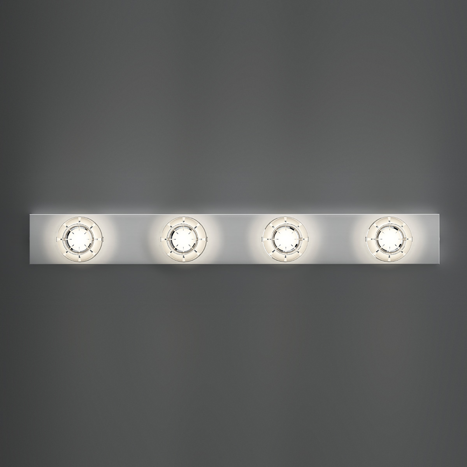 Kaunis LED-seinävalaisin Puns, kromi, 4 lamppua