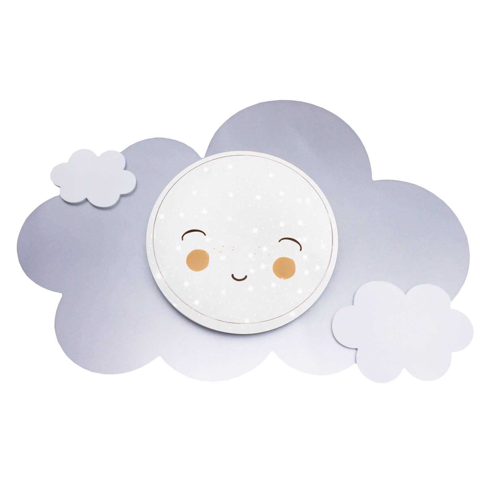 LED-seinävalaisin Starlight Smile, pilvi, hopea