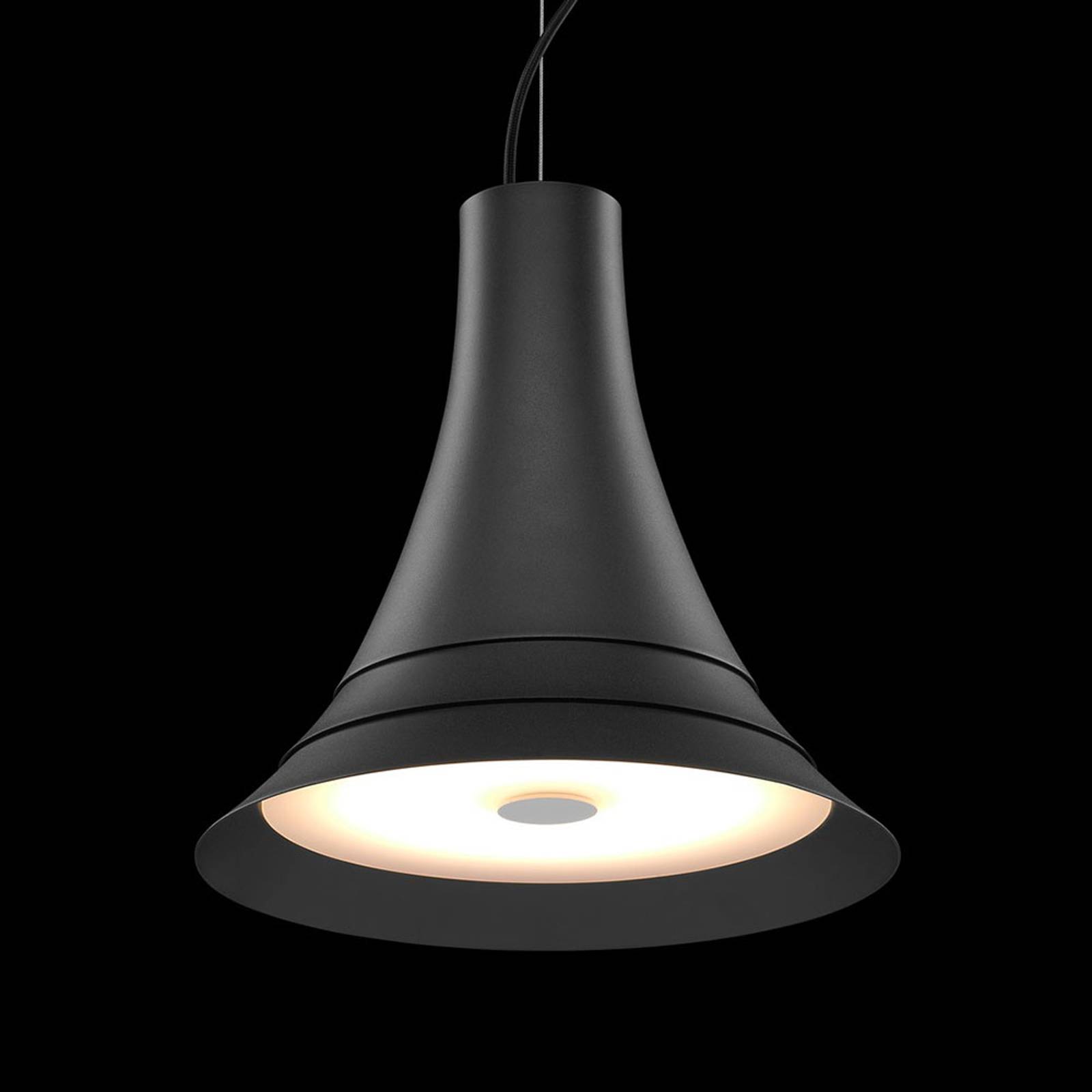 SLV Bato 35 -LED-riippuvalaisin, musta, Ø 35 cm