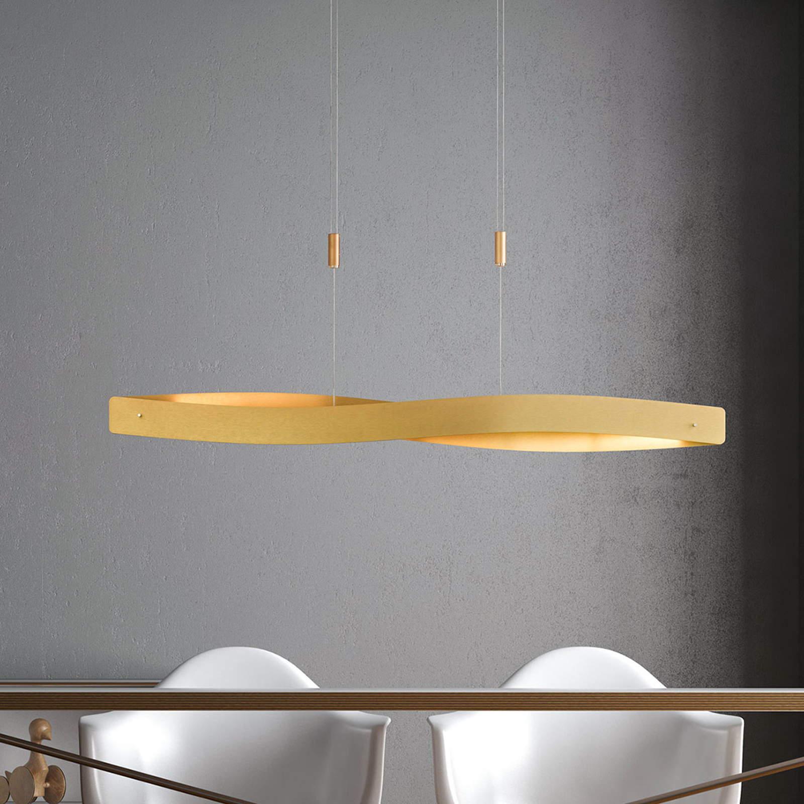 Lucande Lian LED-riippuvalaisin, messinki