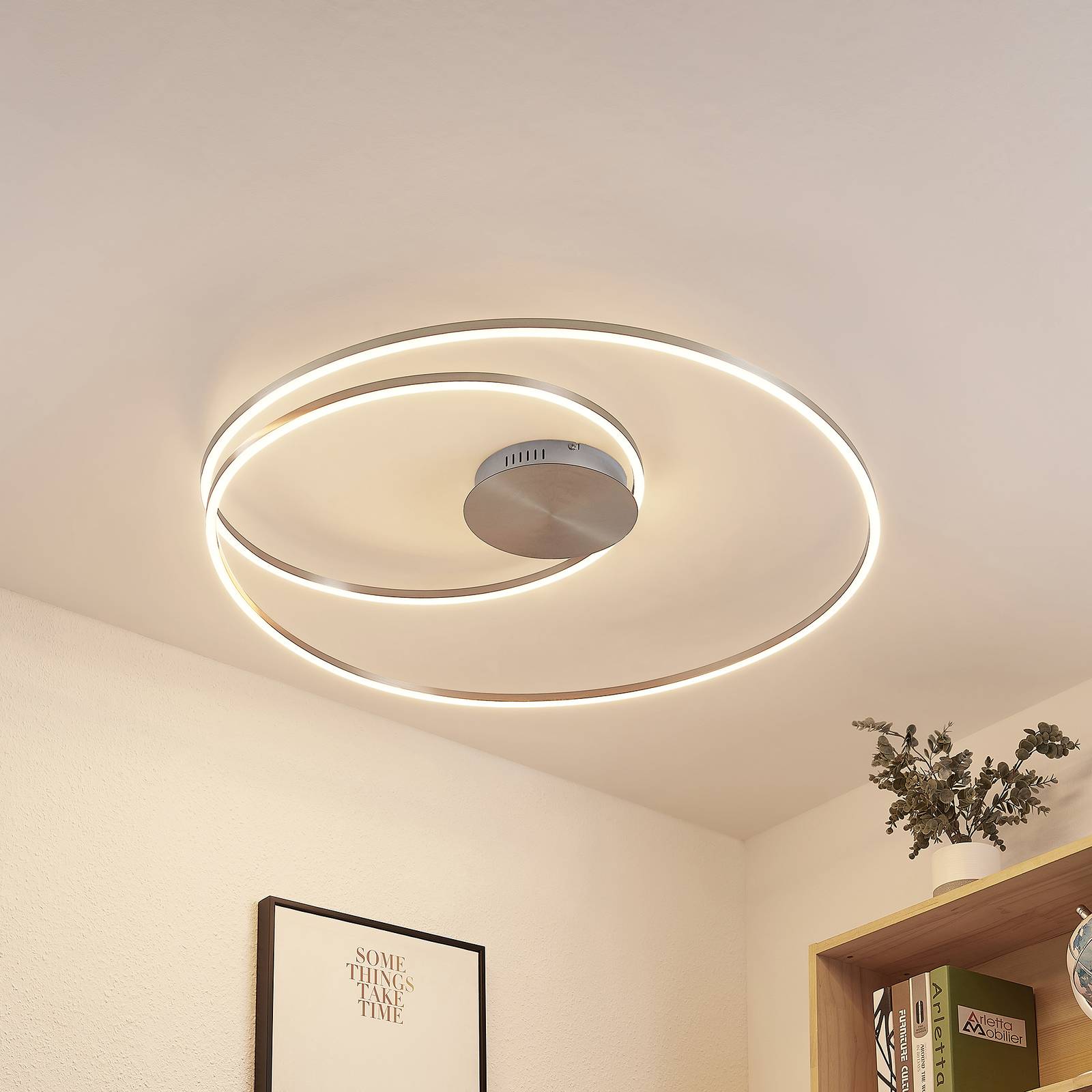 Lindby Imus -LED-kattovalaisin, himmennys, Ø 87 cm