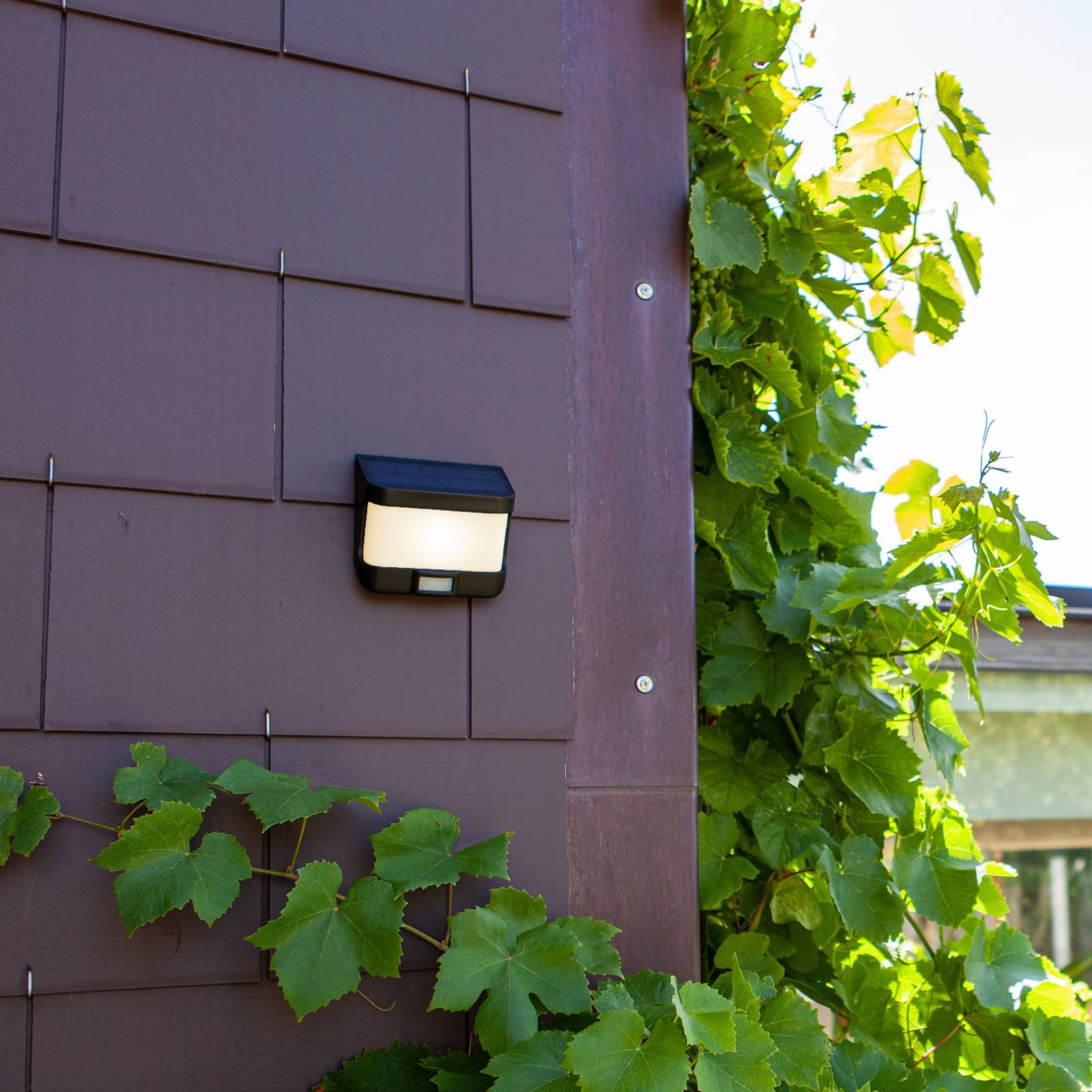 LED-aurinkoseinävalaisin Try liiketunnistimella