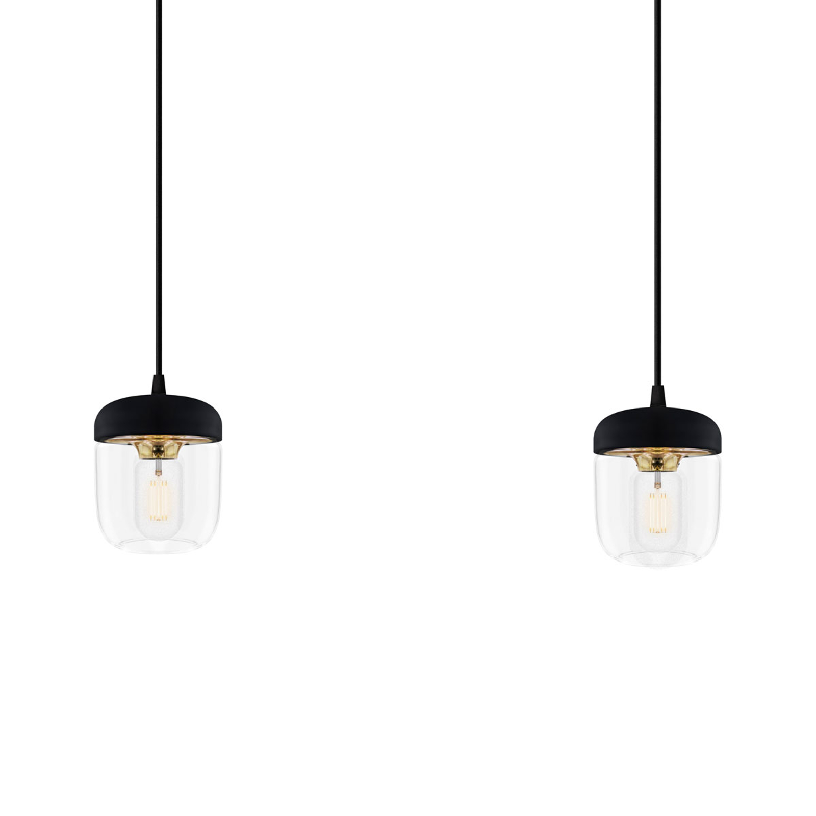 Design-riippuvalaisin Acorn – musta ja messinki