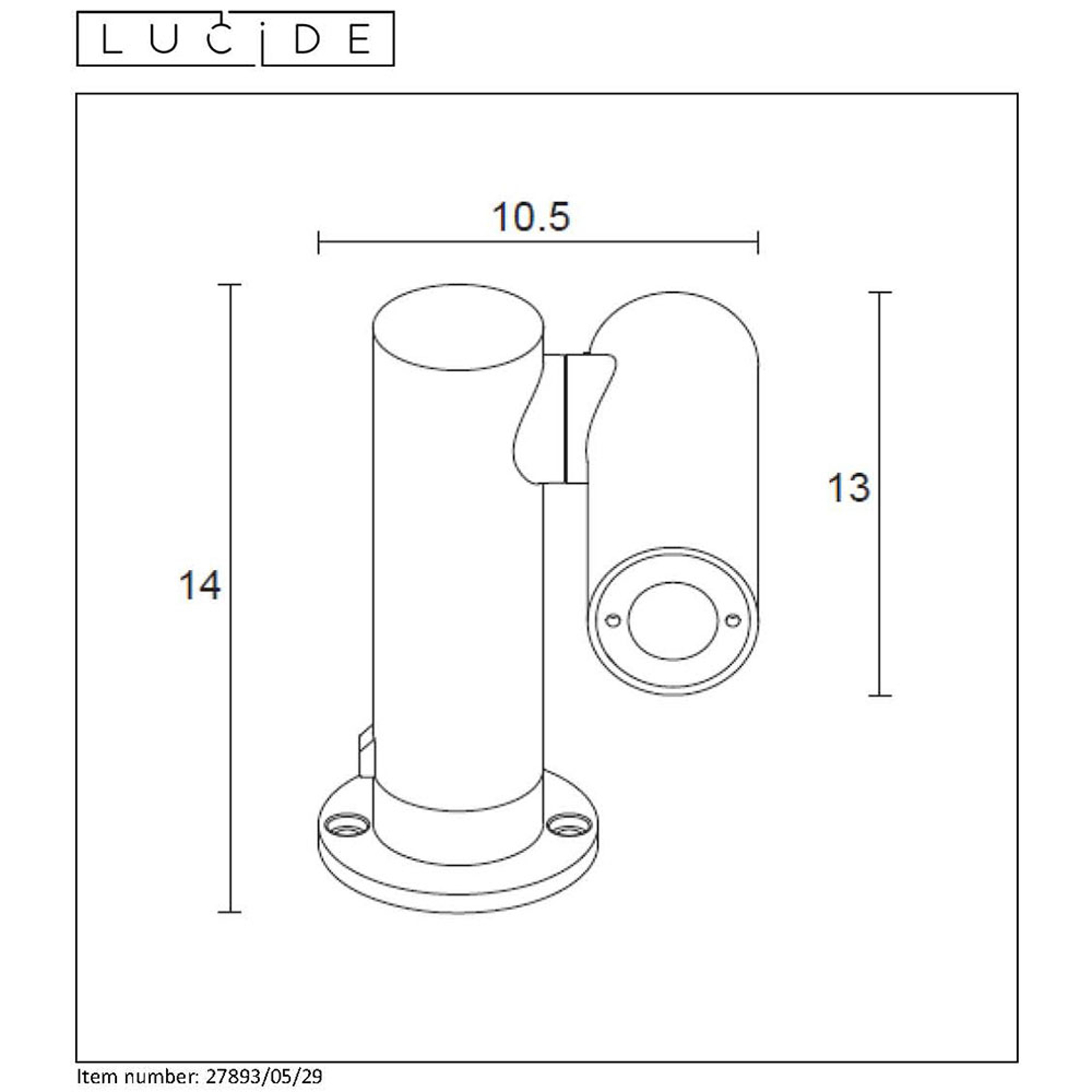 LED-pollarivalaisin Tatum, käännettävä spotti 14cm