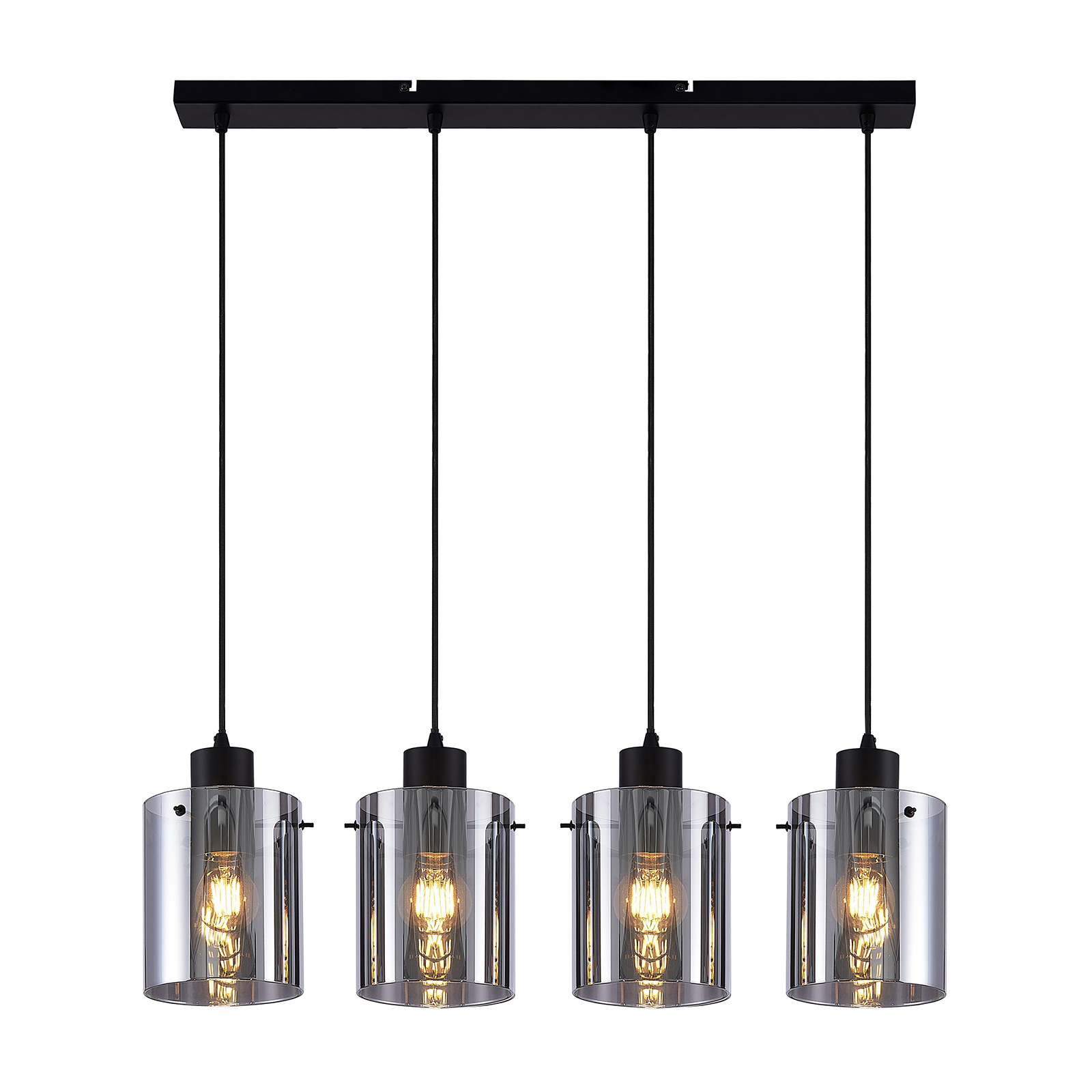 Lindby Kourtney -riippuvalo, lasivarjostin 4-lamp.