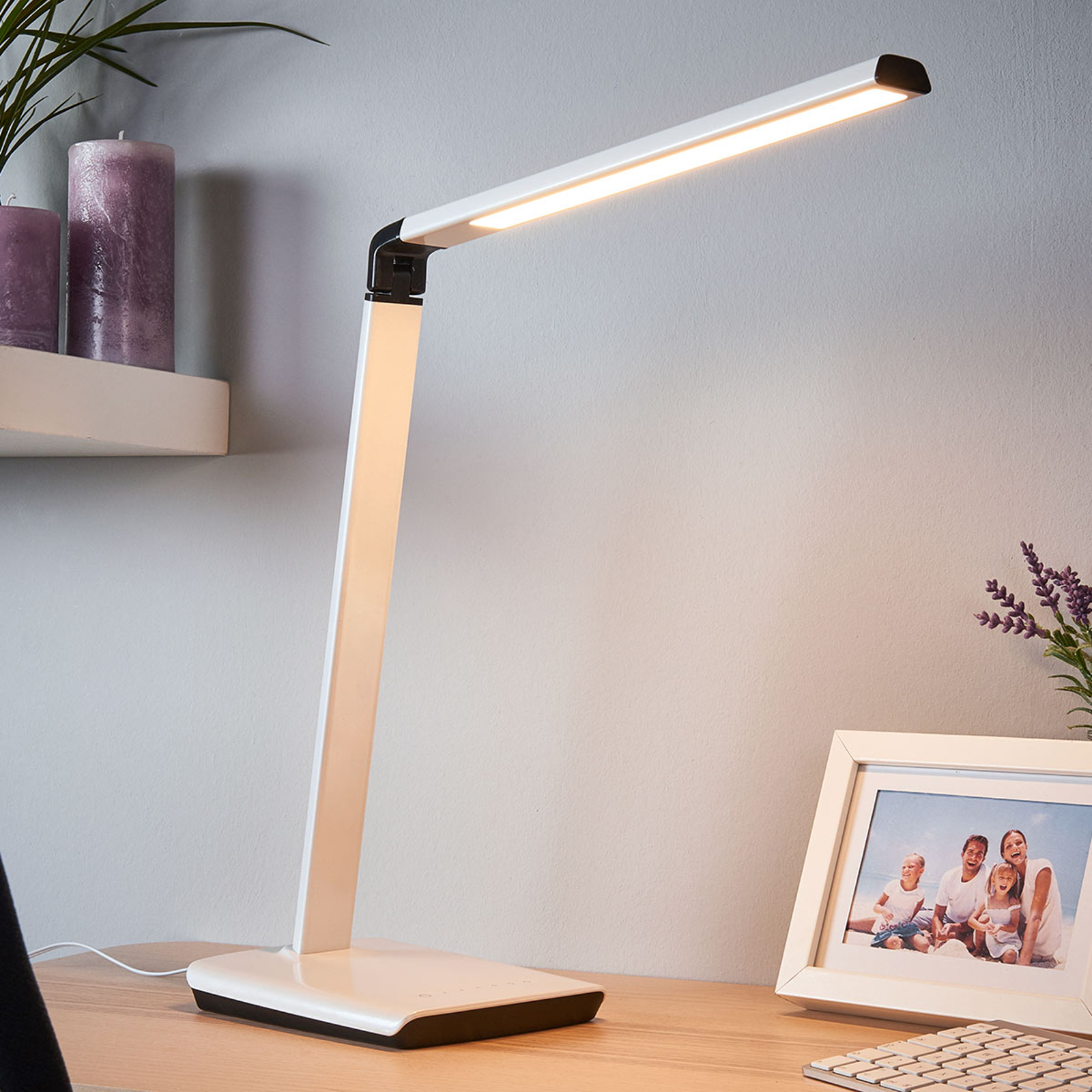 Kuno-työpöytävalaisin, USB & himmennin LED