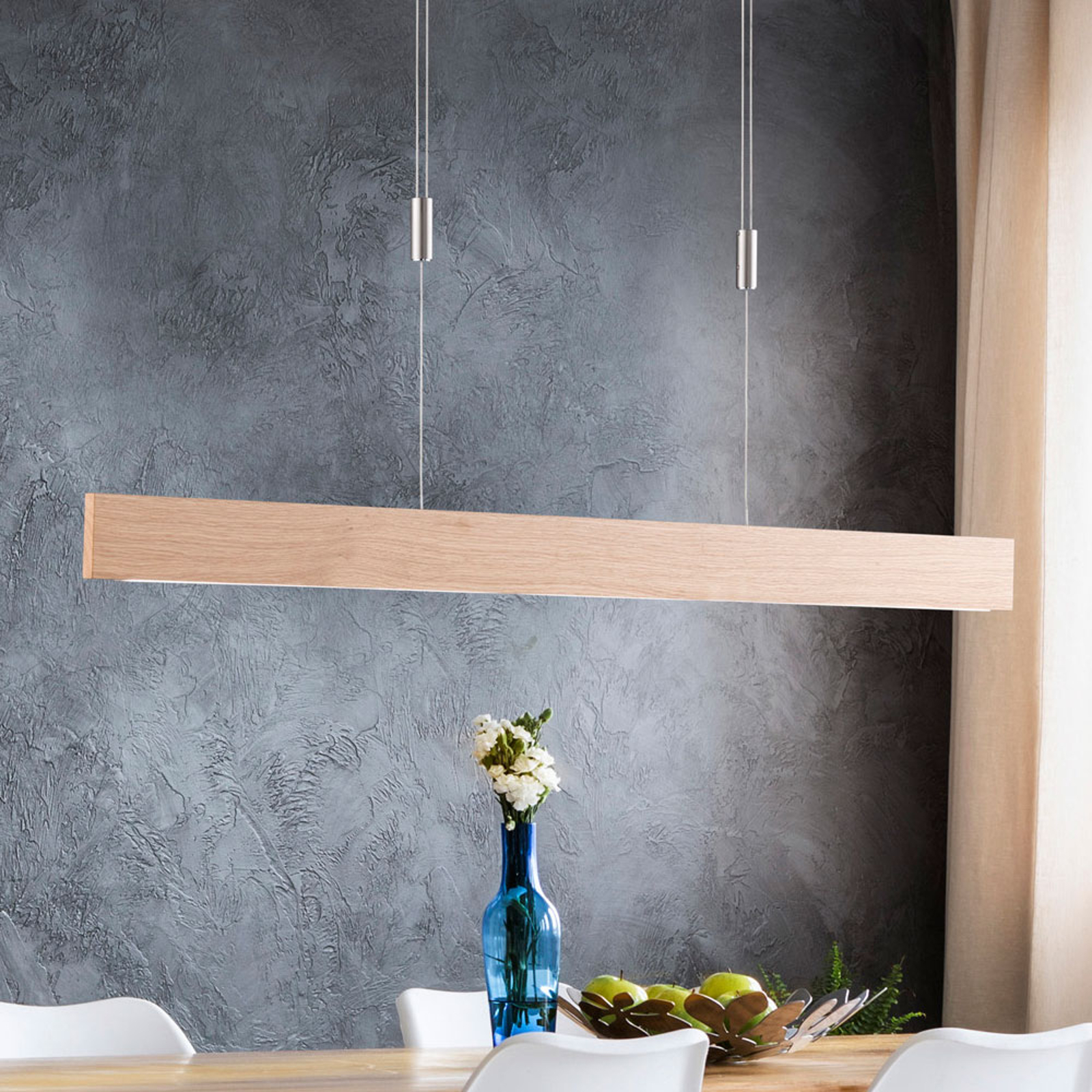 LED-riippuvalaisin Lise tammi luonnollinen, 118 cm