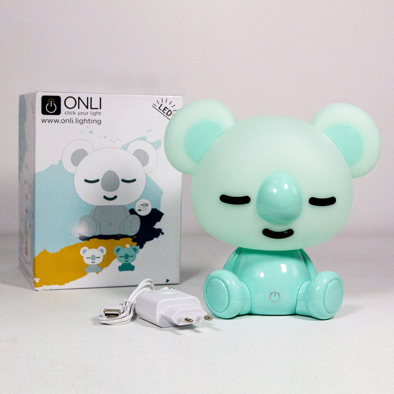 Lastenhuoneen LED-pöytälamppu Koala, vihreä