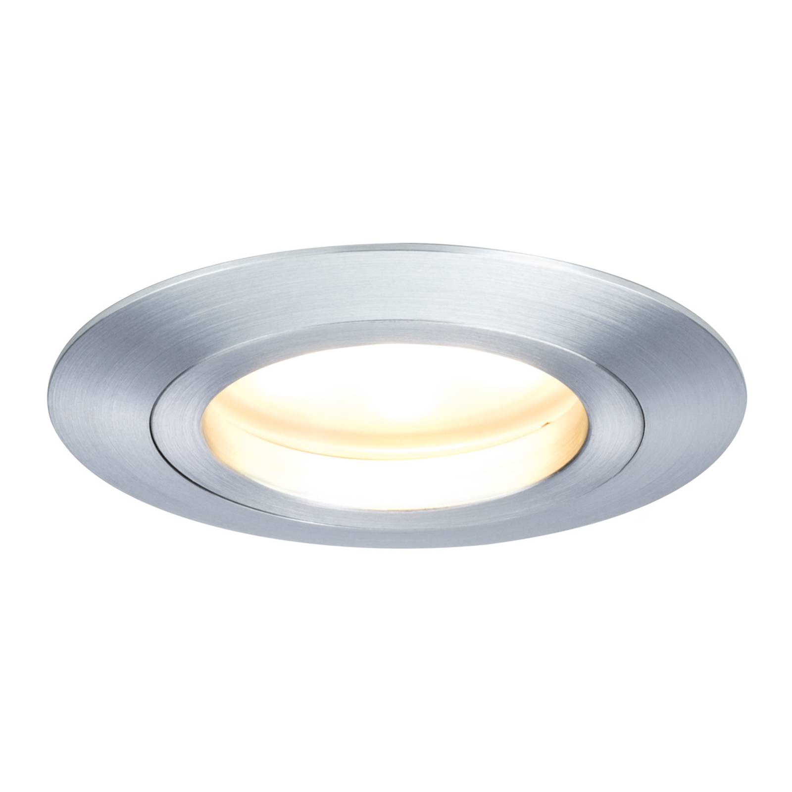 Alumiininvärinen LED-uppovalaisin Coin pyöreä IP44