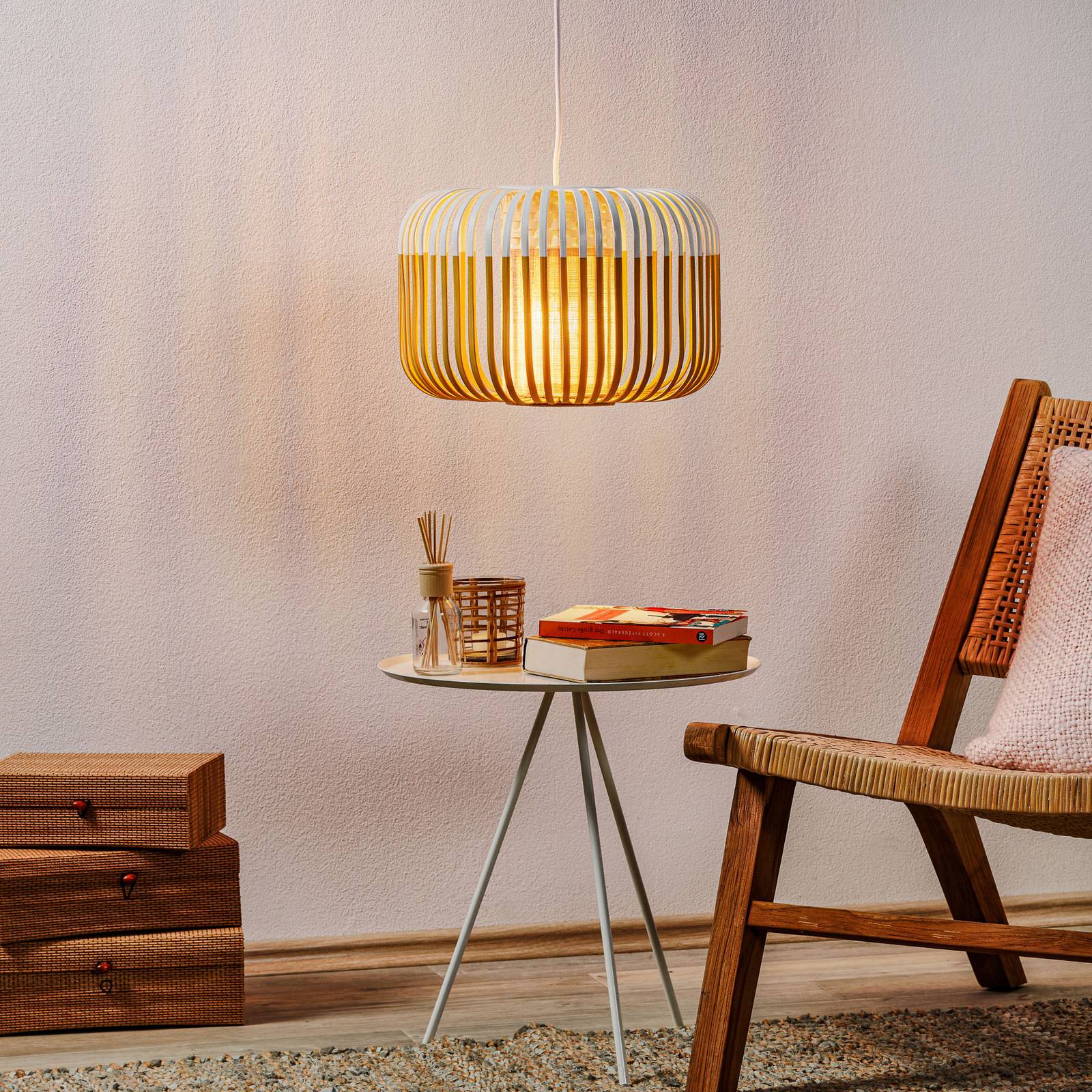Forestier Bamboo Light S-riippuvalo 35cm valkoinen