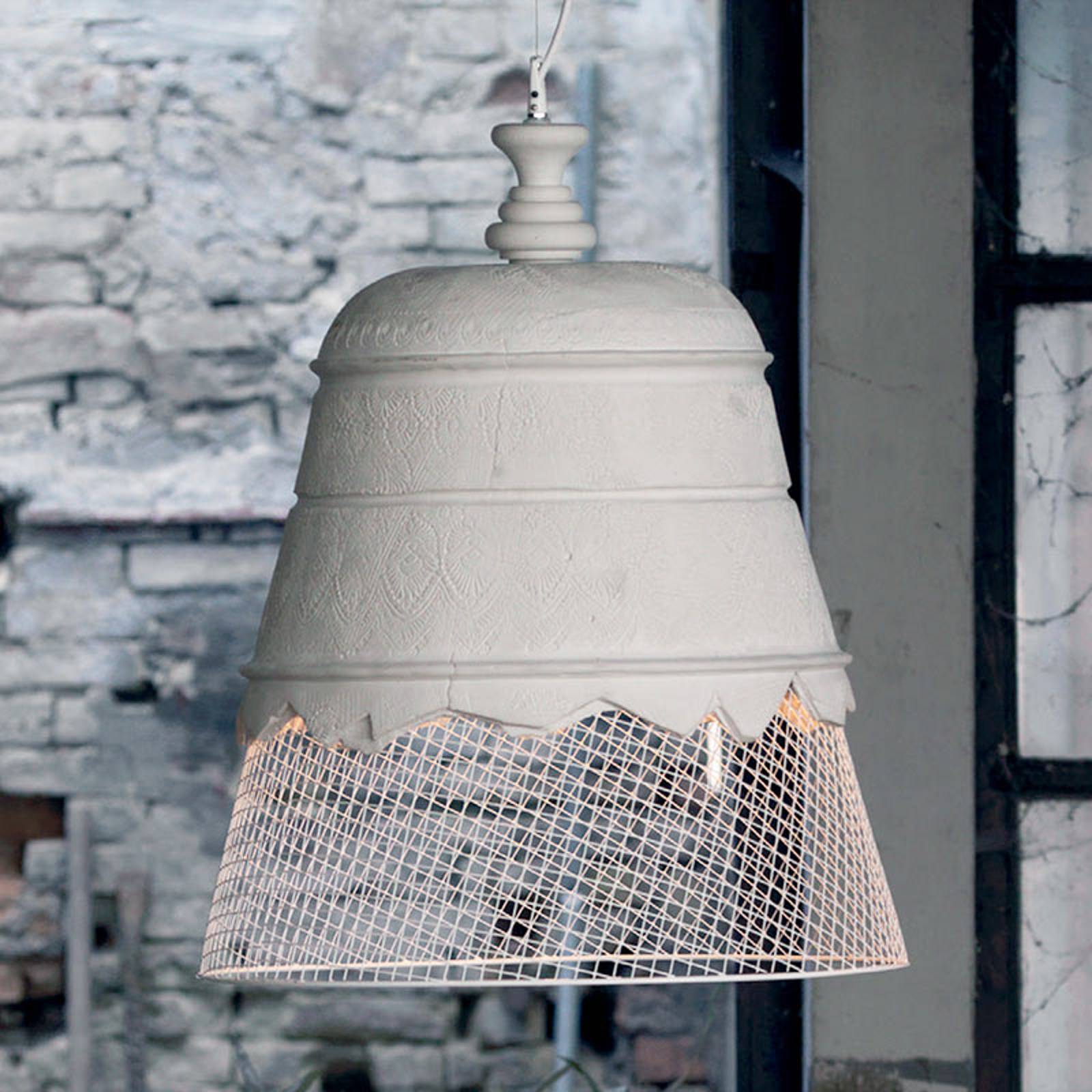 Kipsinen design-riippuvalaisin Domenica valk. 50cm
