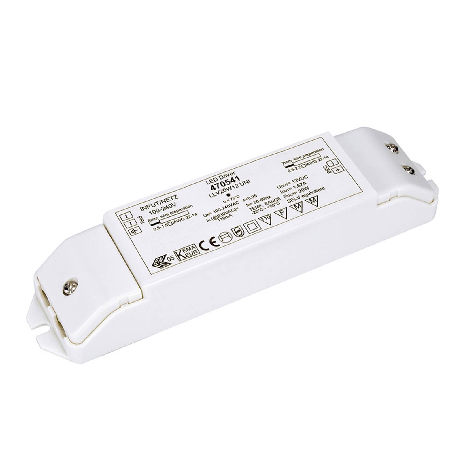 SLV-LED-virtalähde 12 V DC / 20 W