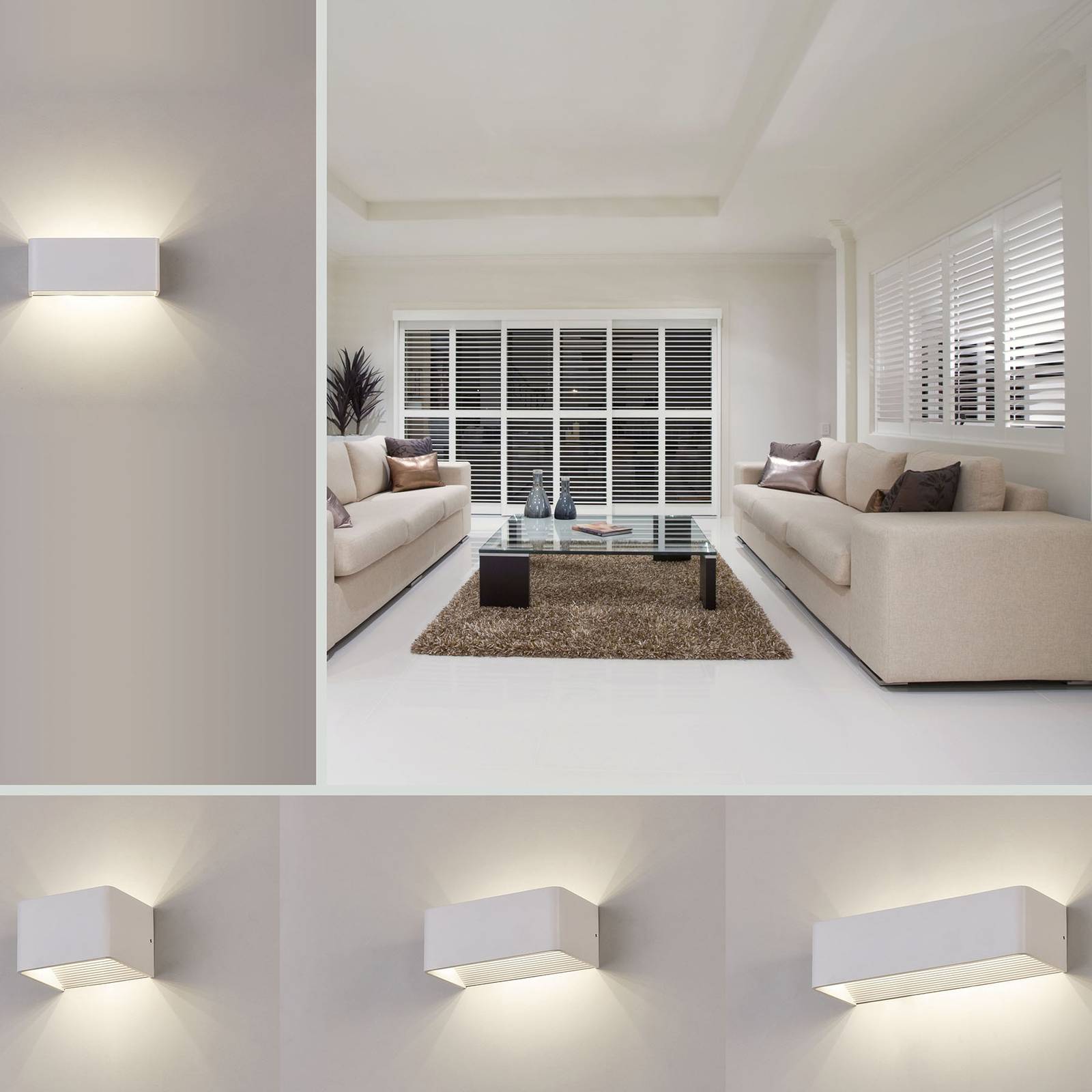 LED-seinävalaisin Icon, 2 700 K, leveys 20 cm