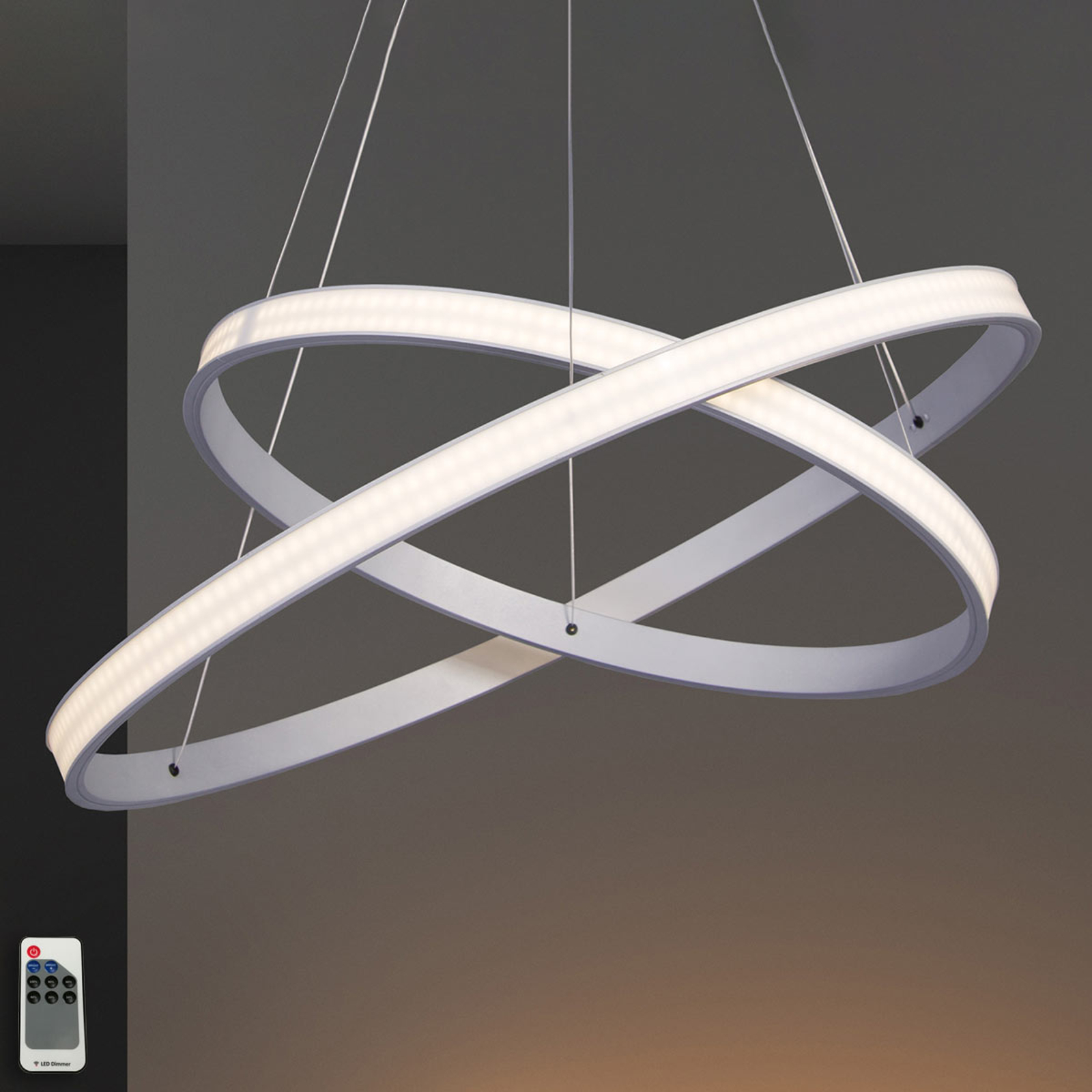 LED-riippulamppu Largo Ø 59 cm alumiini