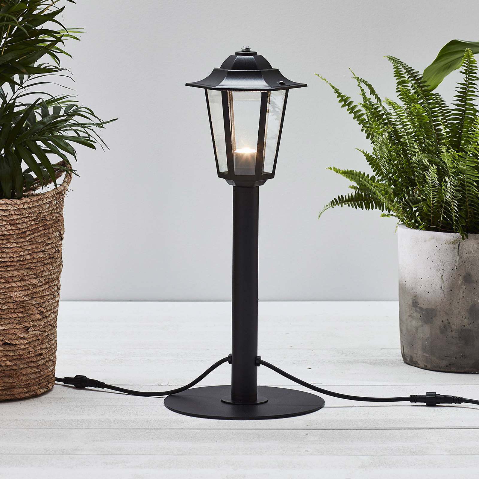 Garden 24 -LED-pylväsvalaisin, lyhty, musta 3 W