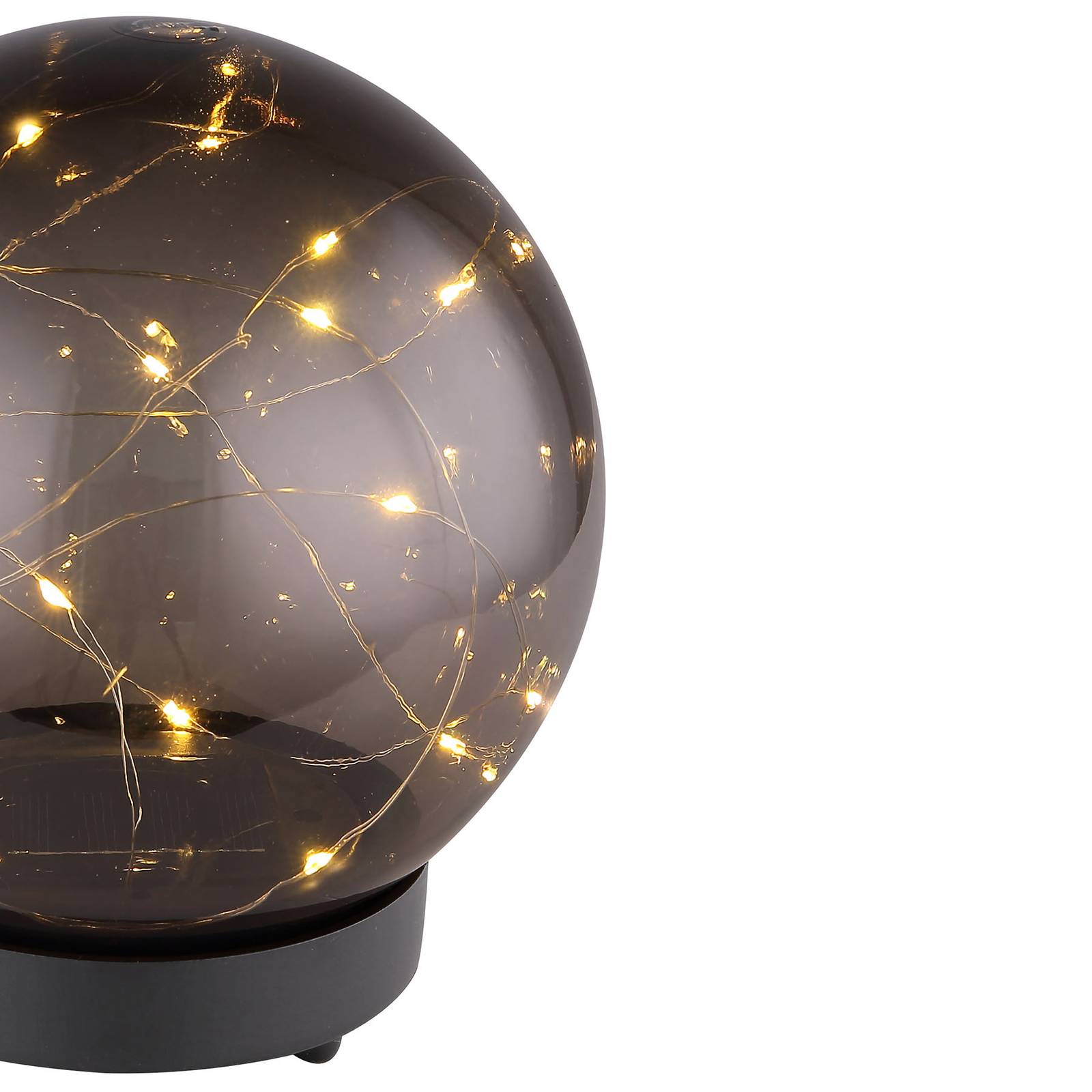 Aurinkokäyttöinen LED-valo, pallo, savu, Ø 15 cm