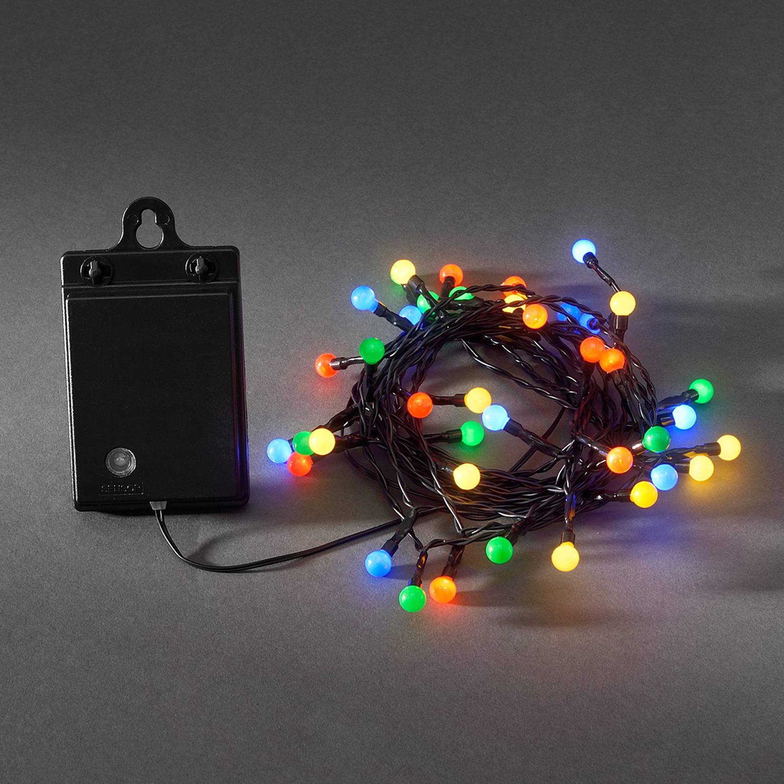 Värikäs ulkovaloketju LED 40 lamppua RGB paristo