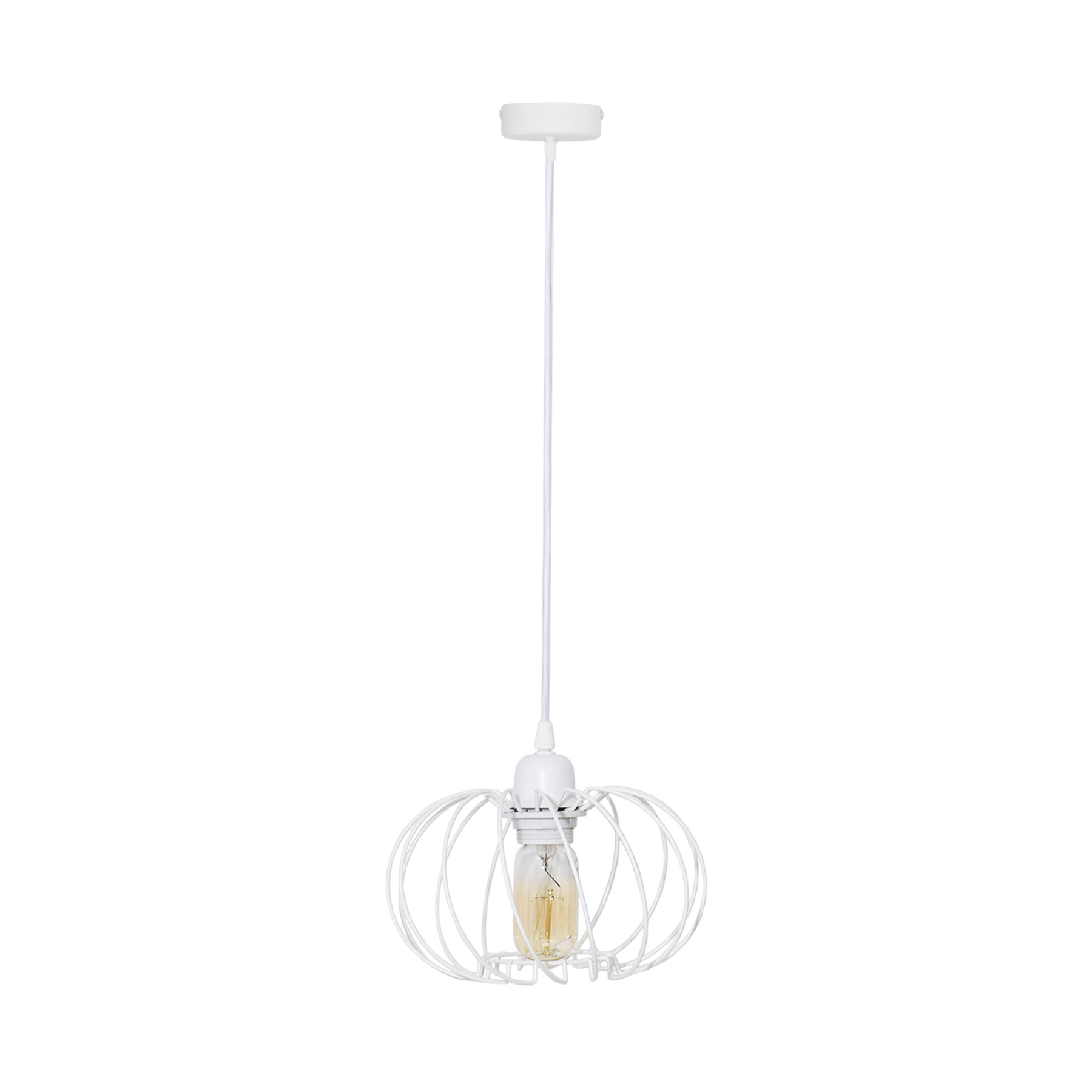 Riippuvalaisin Kula, 1-lamp., Ø 22cm, valkoinen