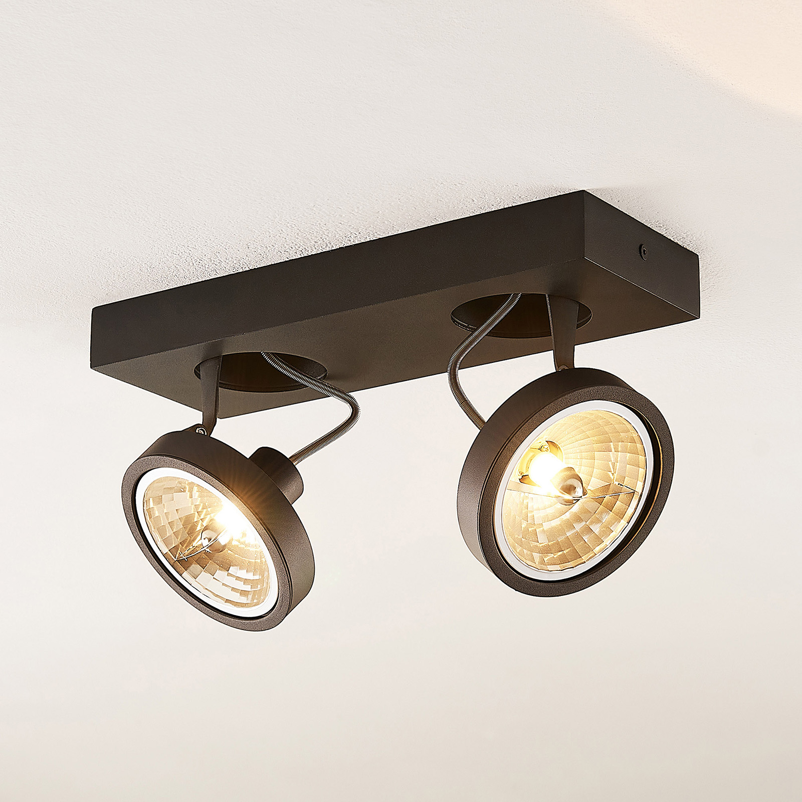 Arcchio Jorvin -kattospotti, 2-lamp., musta