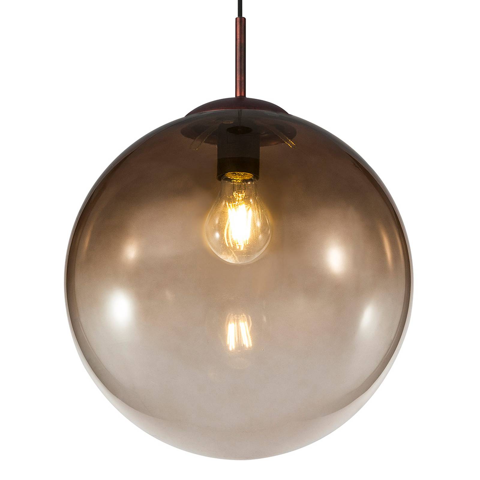 Lasinen riippuvalaisin Varus, amber Ø 33 cm