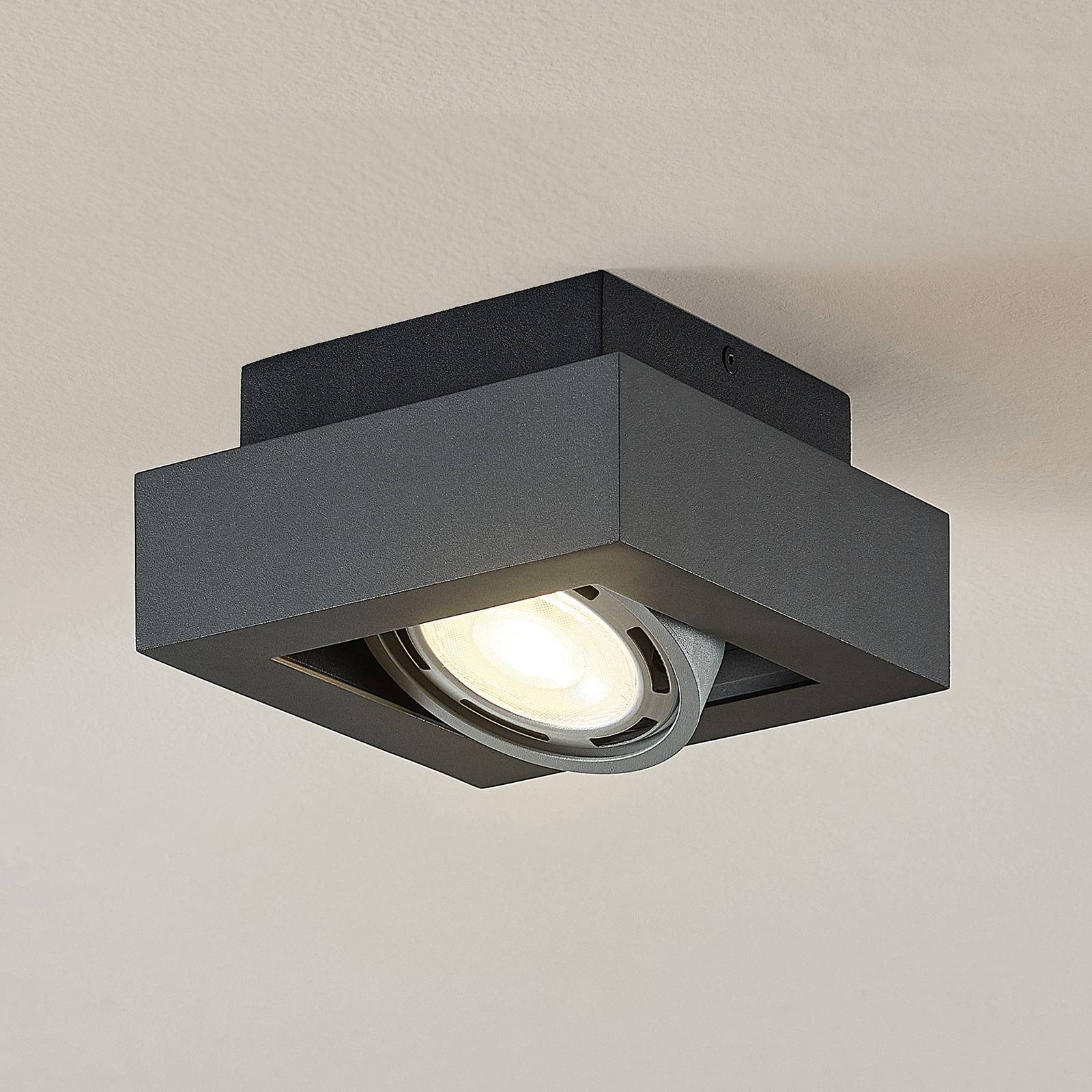 LED-kattospotti Ronka, GU10, 1-lampp., t.harmaa