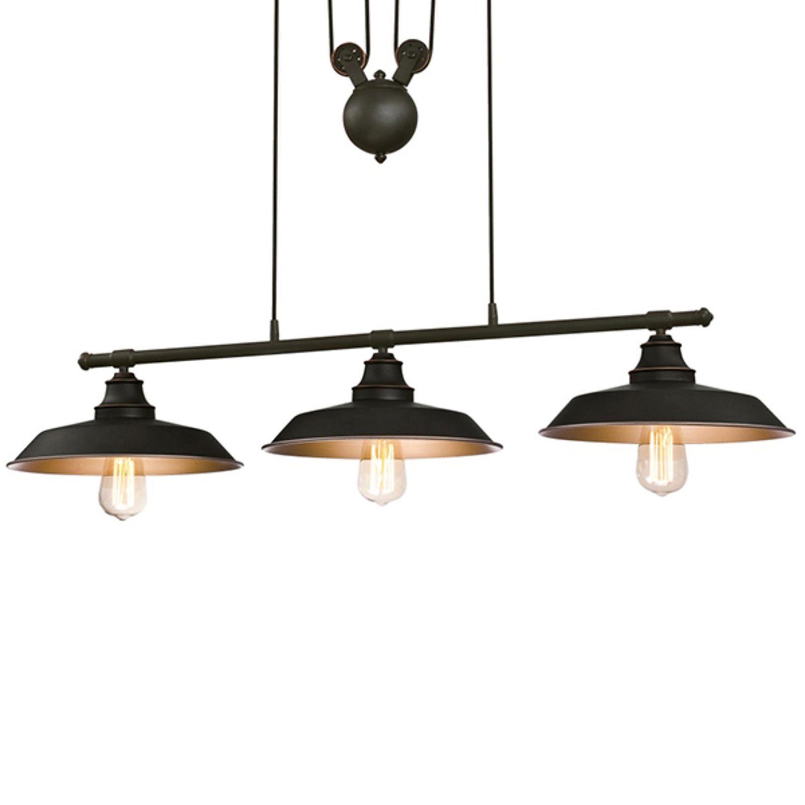 Westinghouse Iron Hill -riippuvalo, 3-lamp. musta