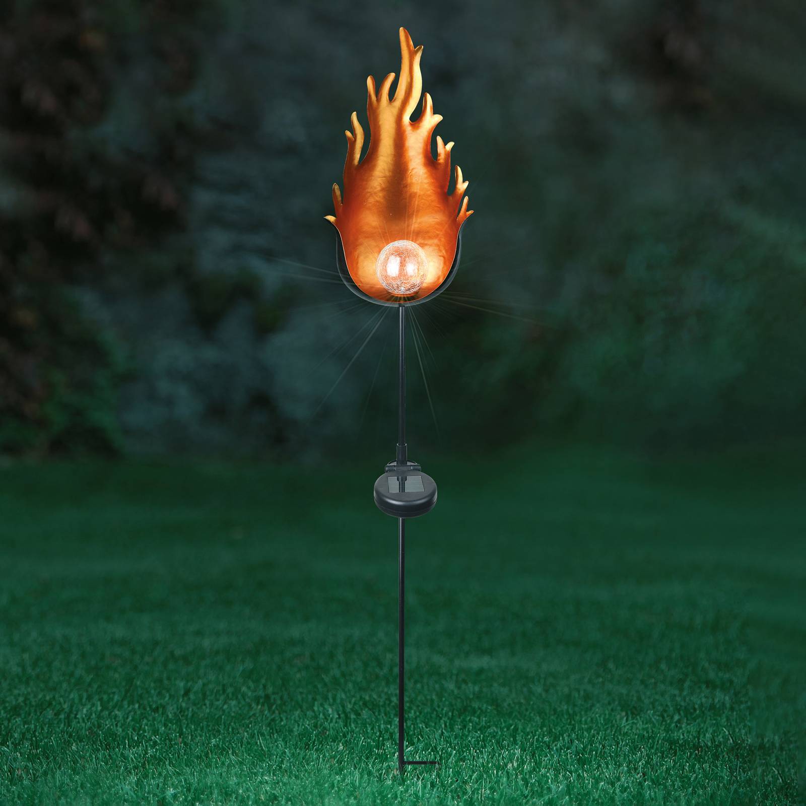 Aurinkokäyttöinen LED-lamppu 33472, metalliliekki