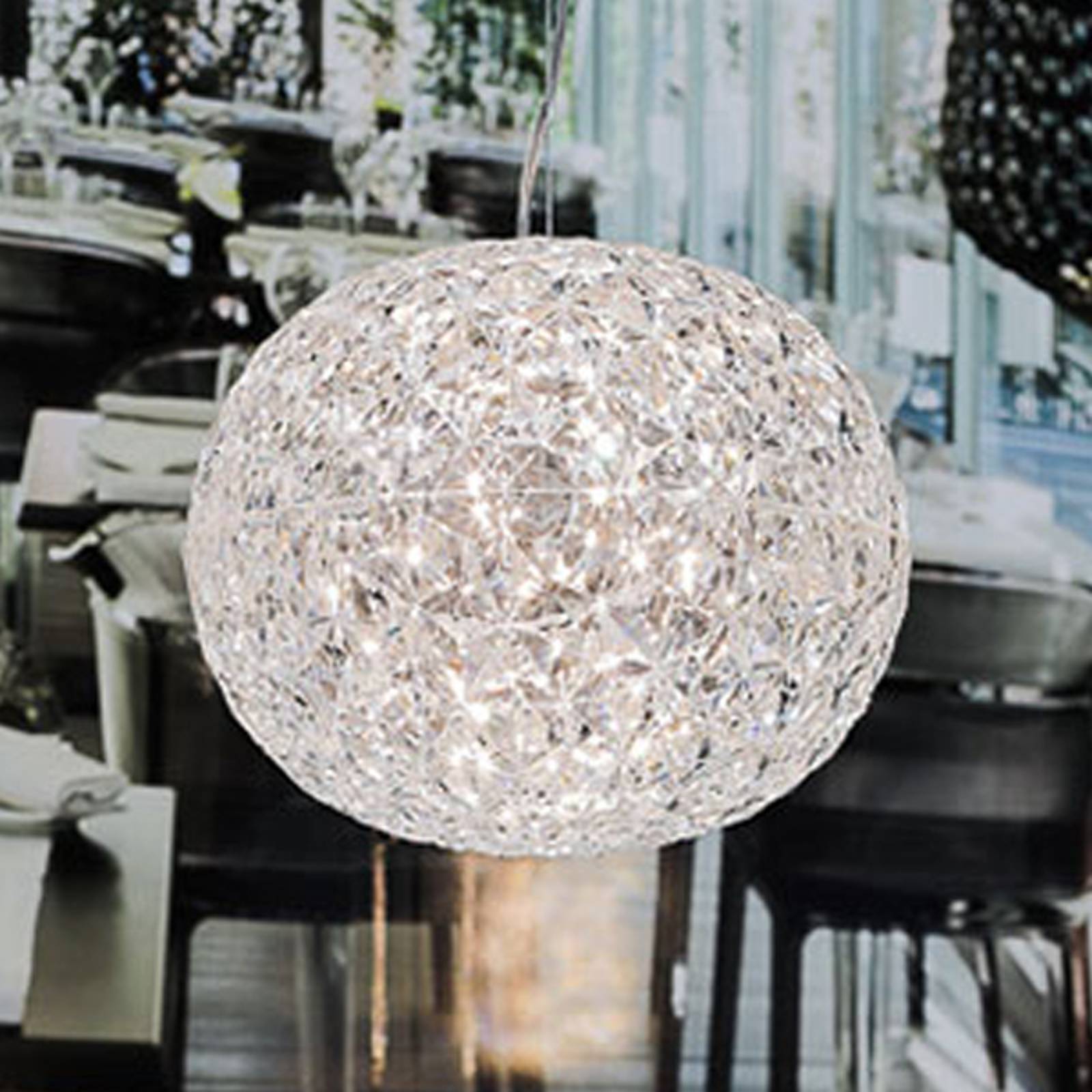 Läpinäkyvä LED-design-riippuvalo Planet