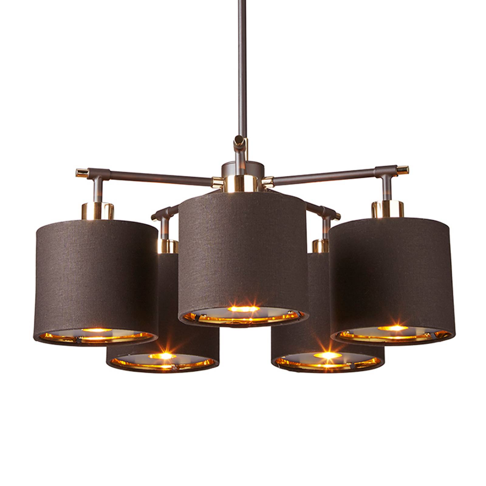 Balance – 5-lamp. riippuvalaisin, ruskea-messinki