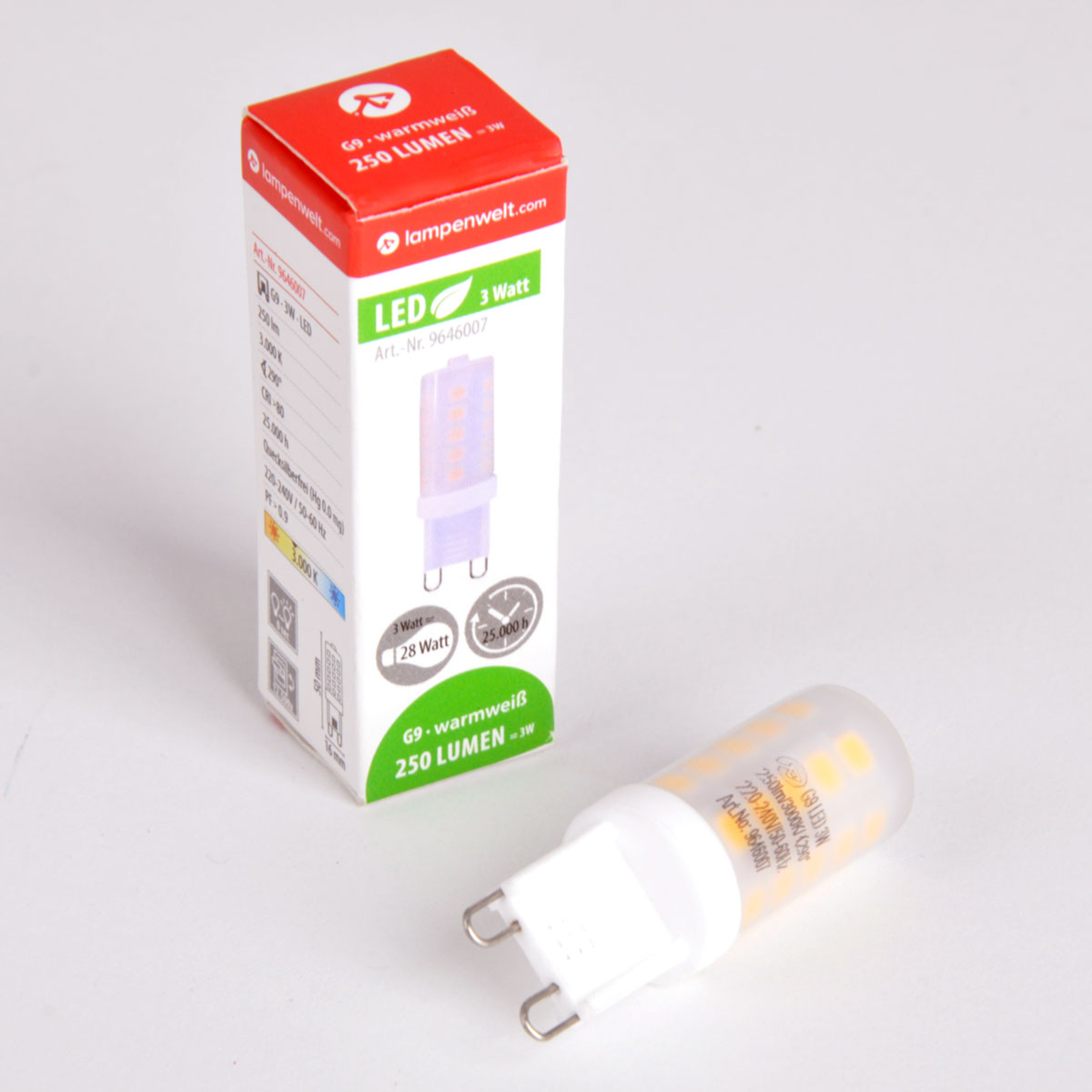 LED-nastakantalamppu G9 3,5W 830 himmennettävä