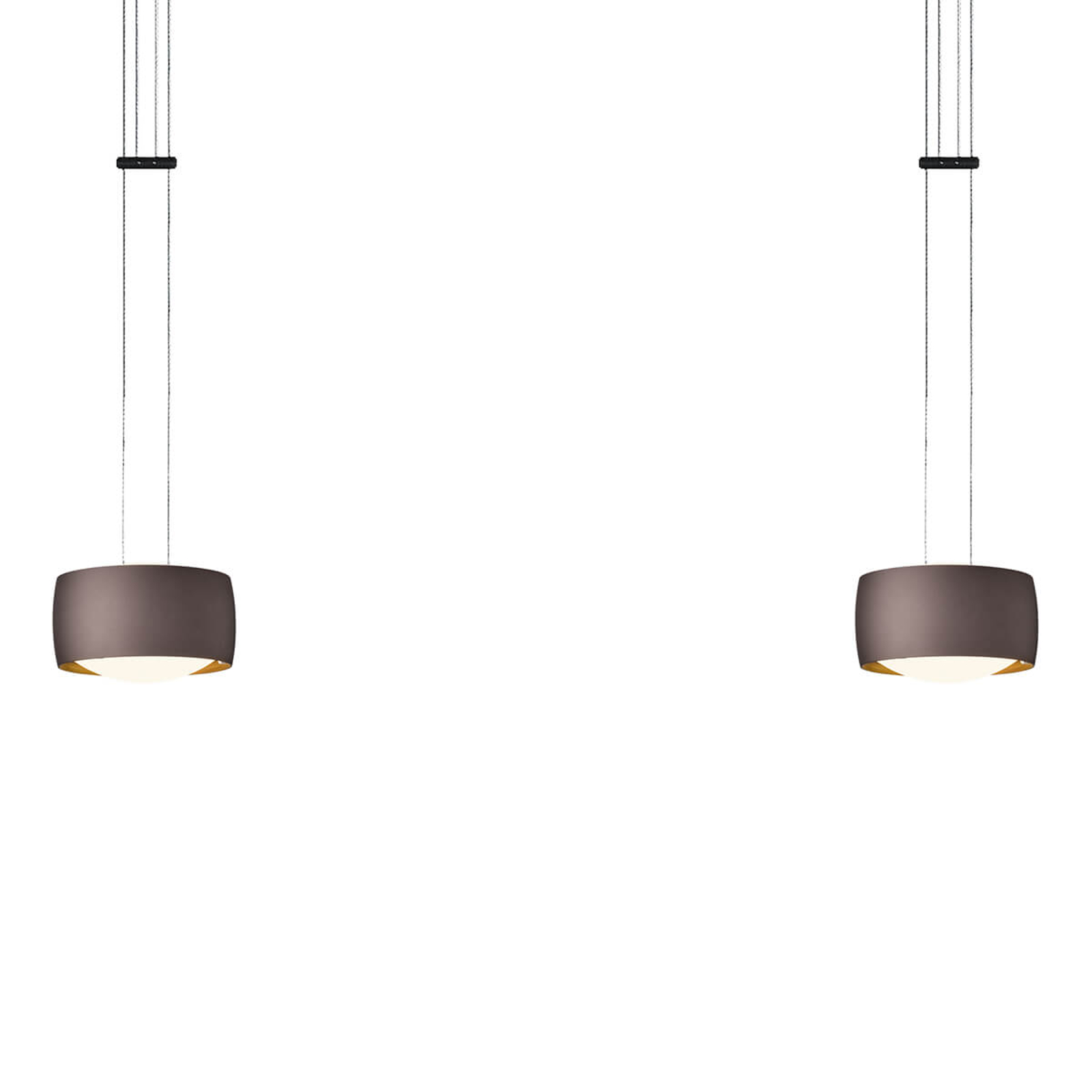 OLIGO Grace LED-riippuvalaisin 2-lamppuinen ruskea