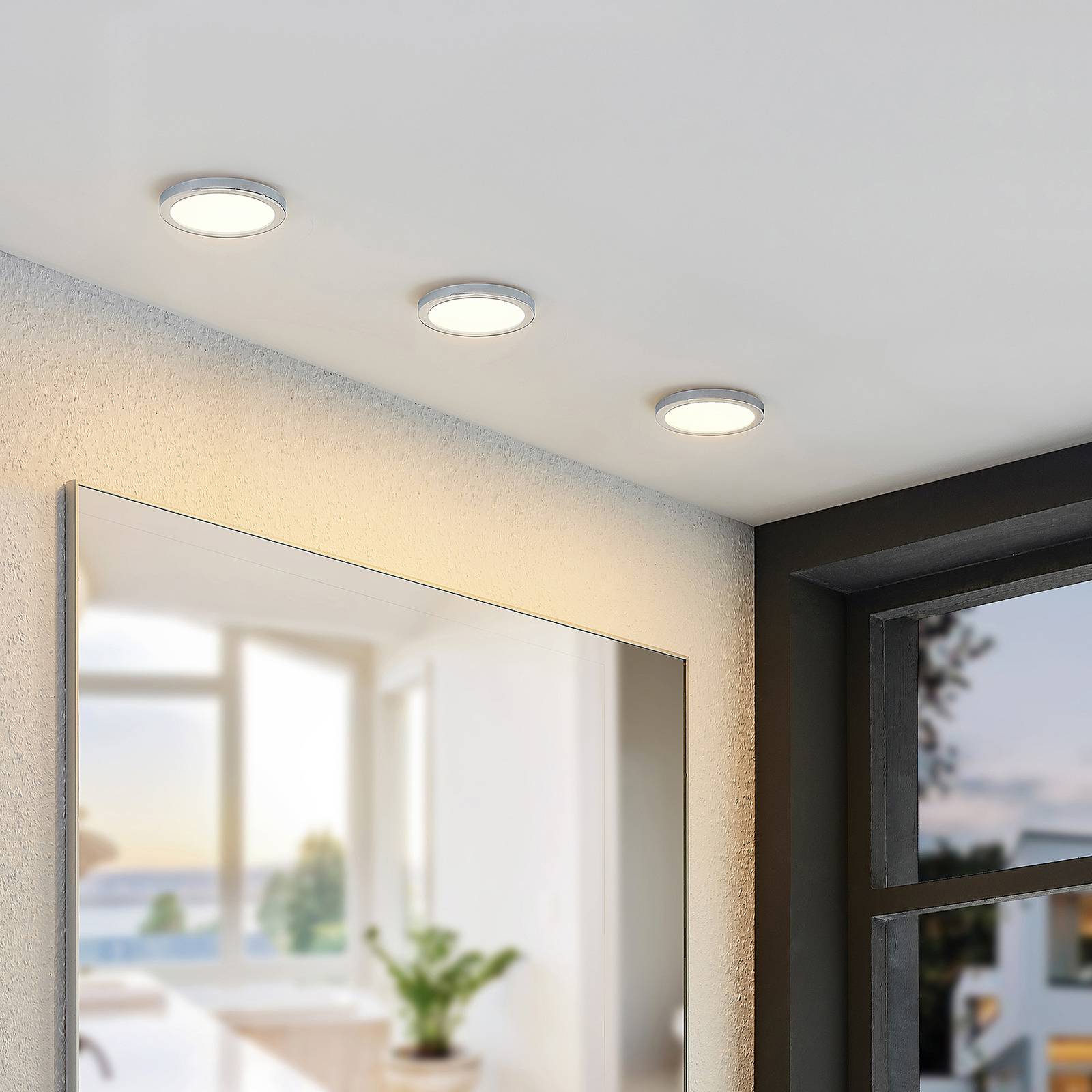 Lindby Skrolla -LED-uppovalaisin, IP44, 3 kpl