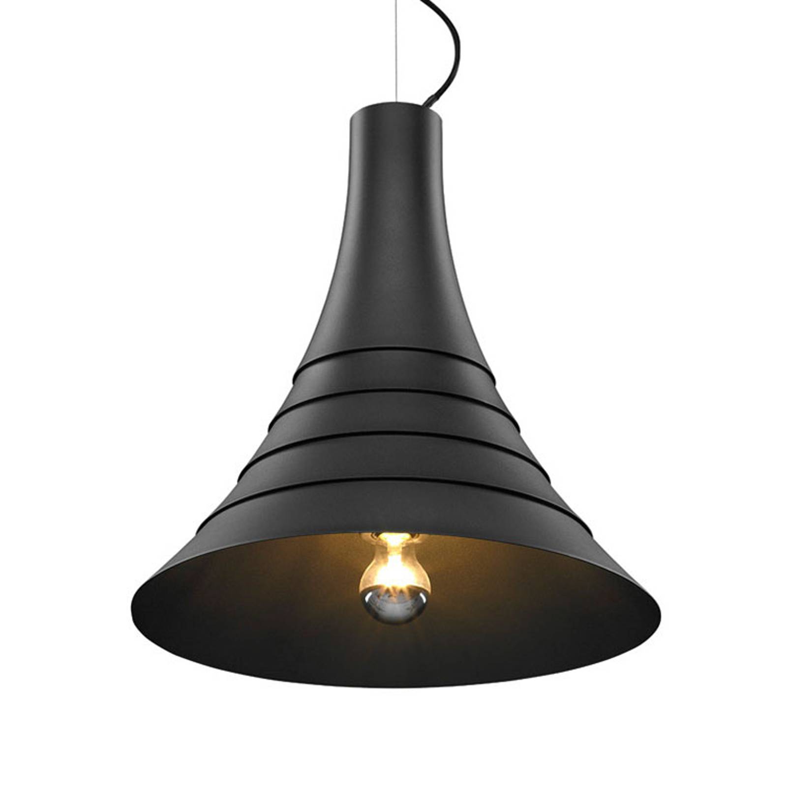 SLV Bato 45 -riippuvalo E27 musta Ø 45 cm