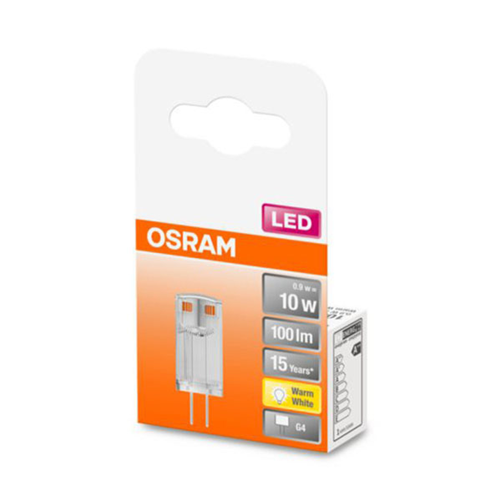 OSRAM kaksikantainen LED-lamppu G4 0,9W 2 700 K